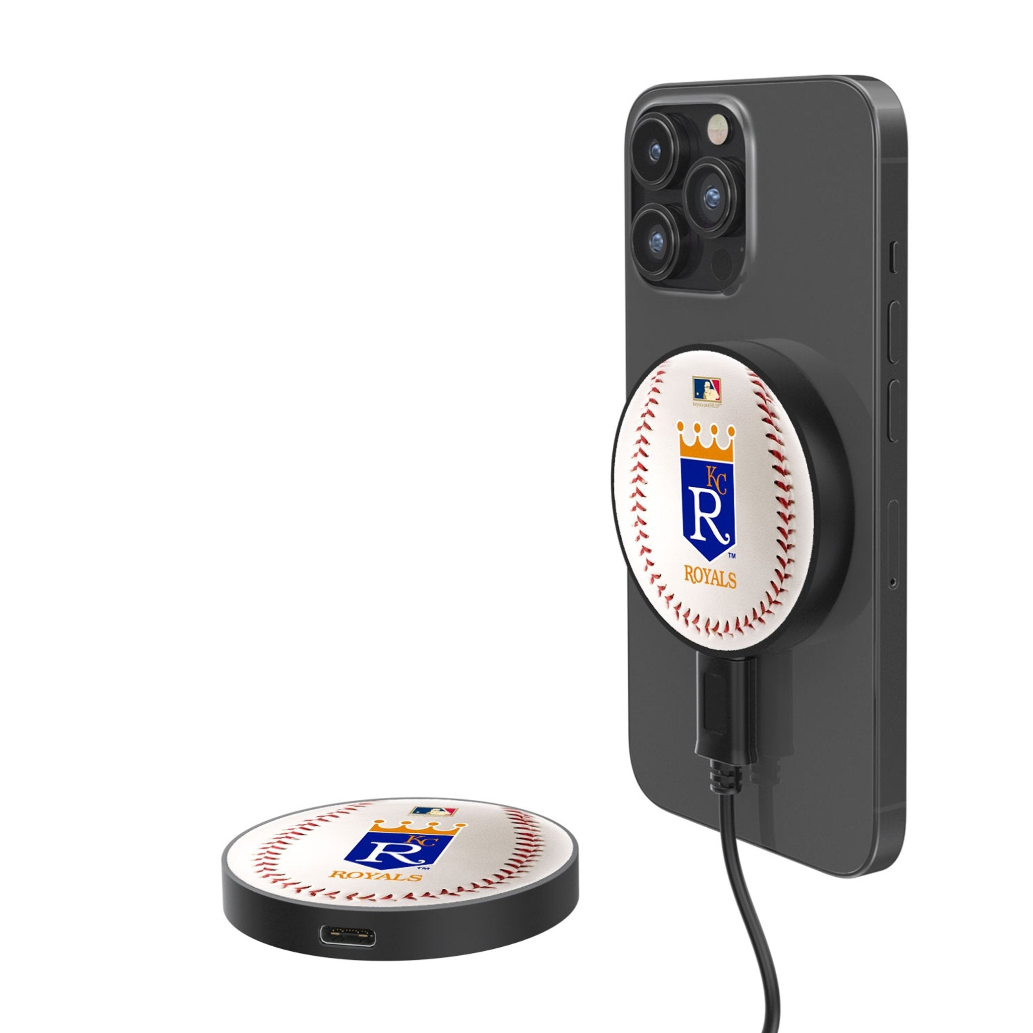 Kansas City Royals 1969-1978 - Cooperstown Collection Baseball 15-Watt Wireless Magnetic Charger - Sports Gifts, Sports Memorabilia, Sports Collectibles, Fan Shop