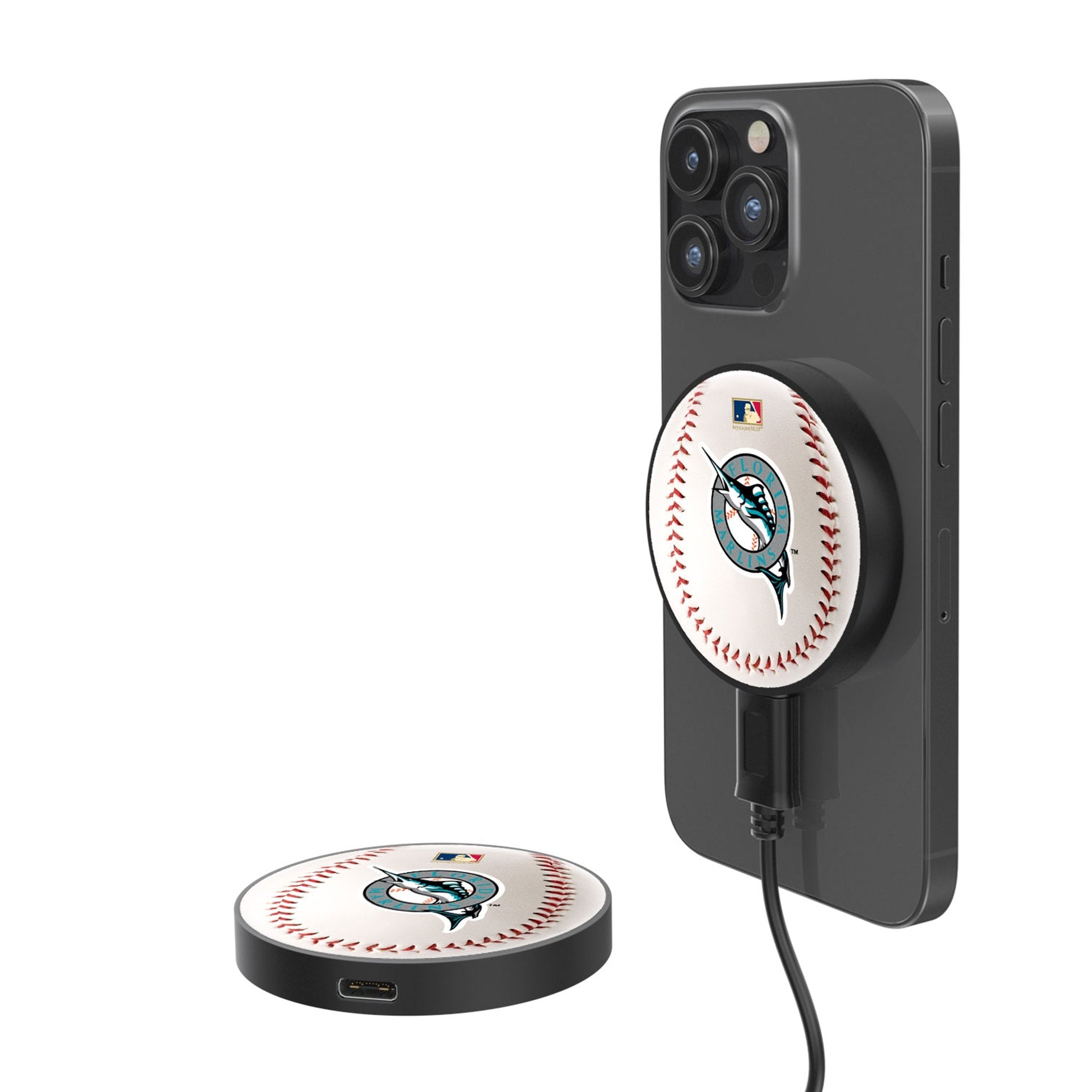 Miami Marlins 1993-2011 - Cooperstown Collection Baseball 15-Watt Wireless Magnetic Charger - Sports Gifts, Sports Memorabilia, Sports Collectibles, Fan Shop
