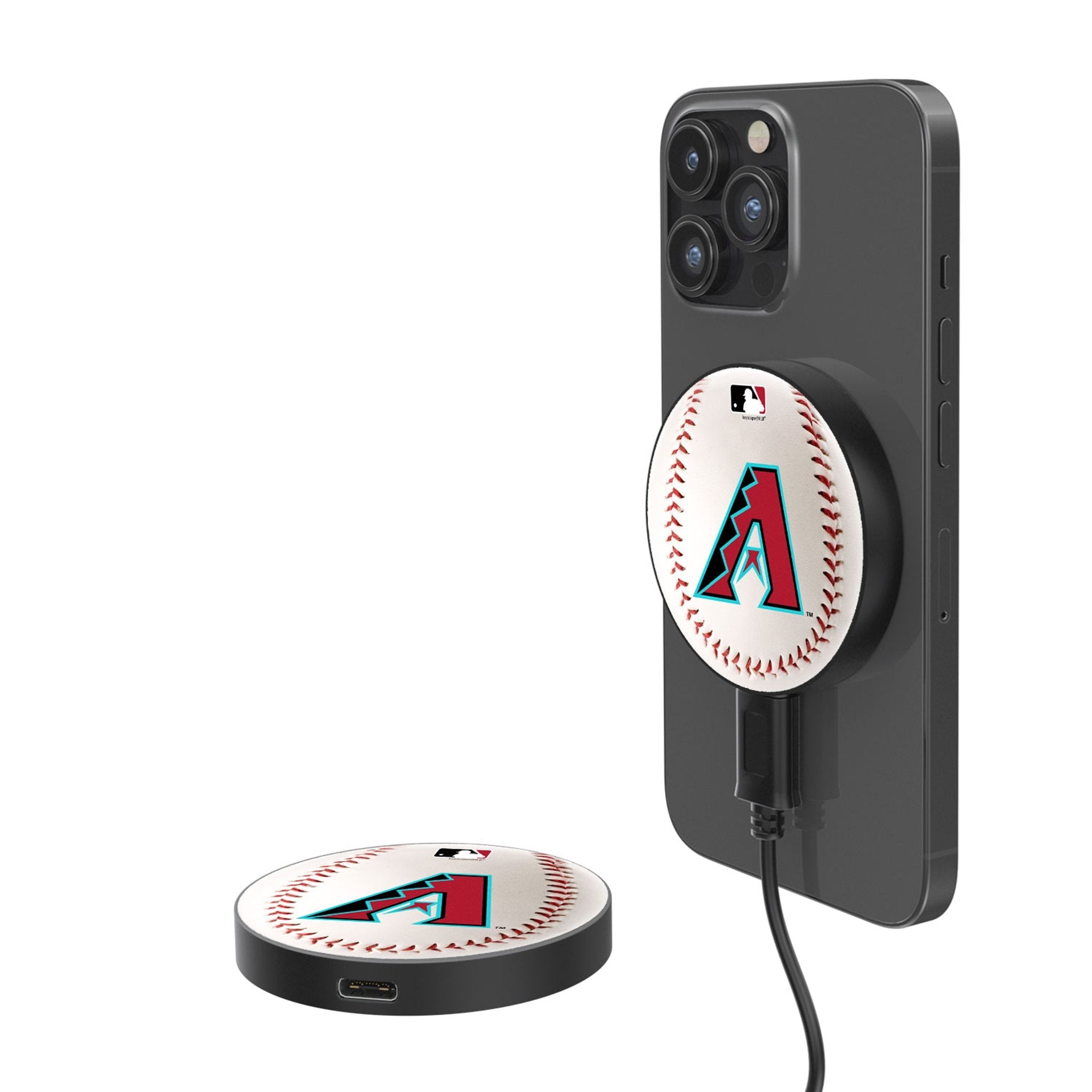 Arizona Diamondbacks Baseball 15-Watt Wireless Magnetic Charger - Sports Gifts, Sports Memorabilia, Sports Collectibles, Fan Shop