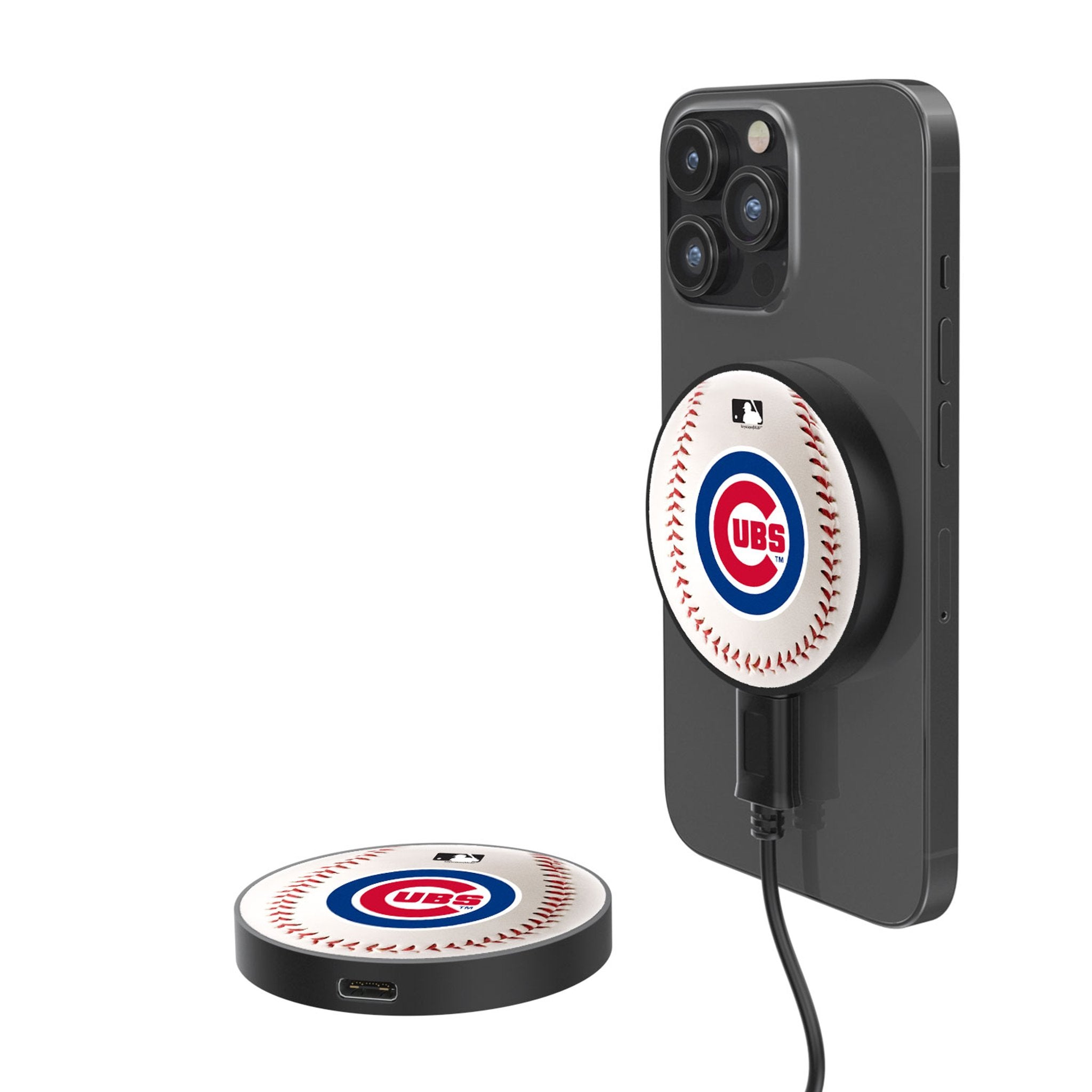 Chicago Cubs Baseball 15-Watt Wireless Magnetic Charger - Sports Gifts, Sports Memorabilia, Sports Collectibles, Fan Shop