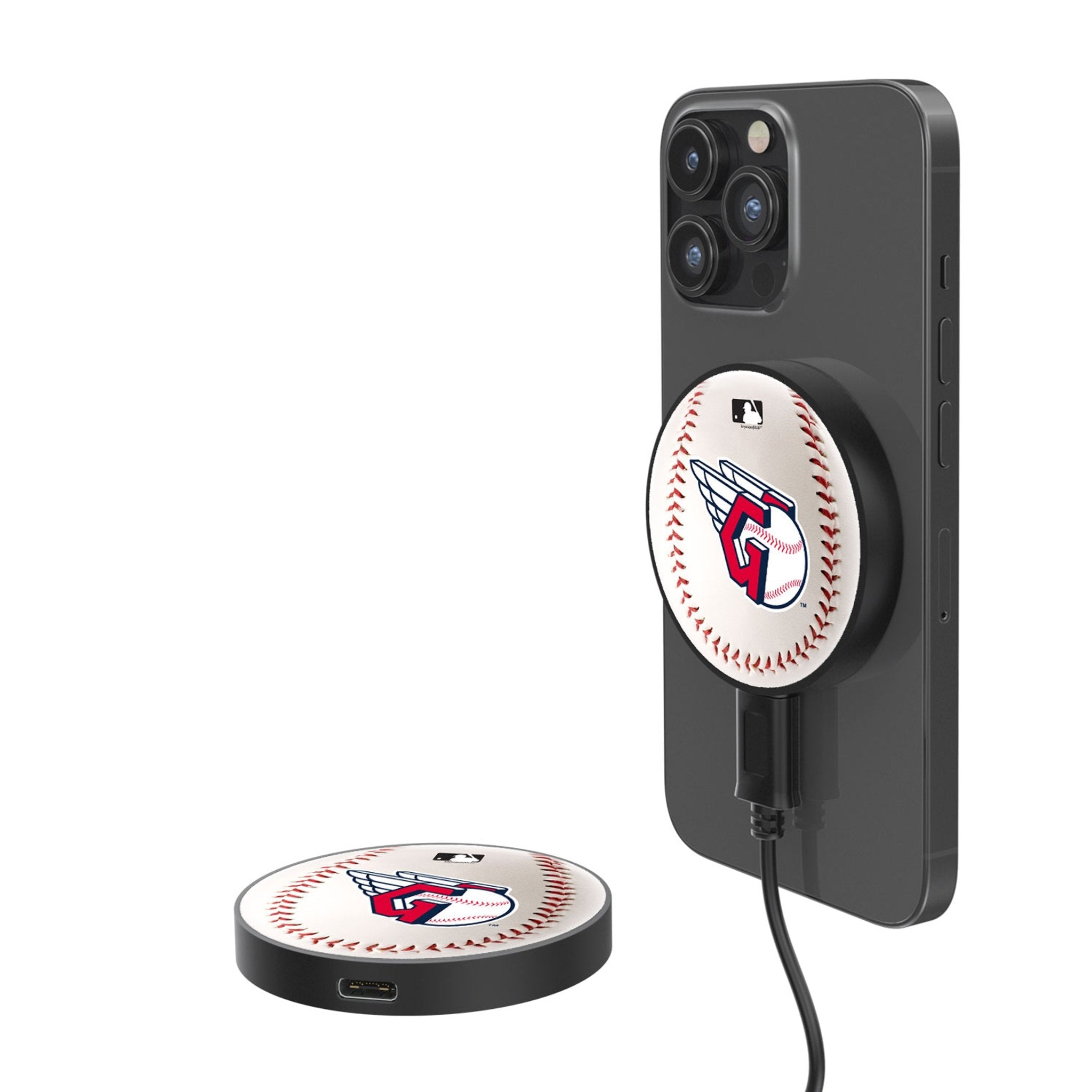 Cleveland Guardians Baseball 15-Watt Wireless Magnetic Charger - Sports Gifts, Sports Memorabilia, Sports Collectibles, Fan Shop
