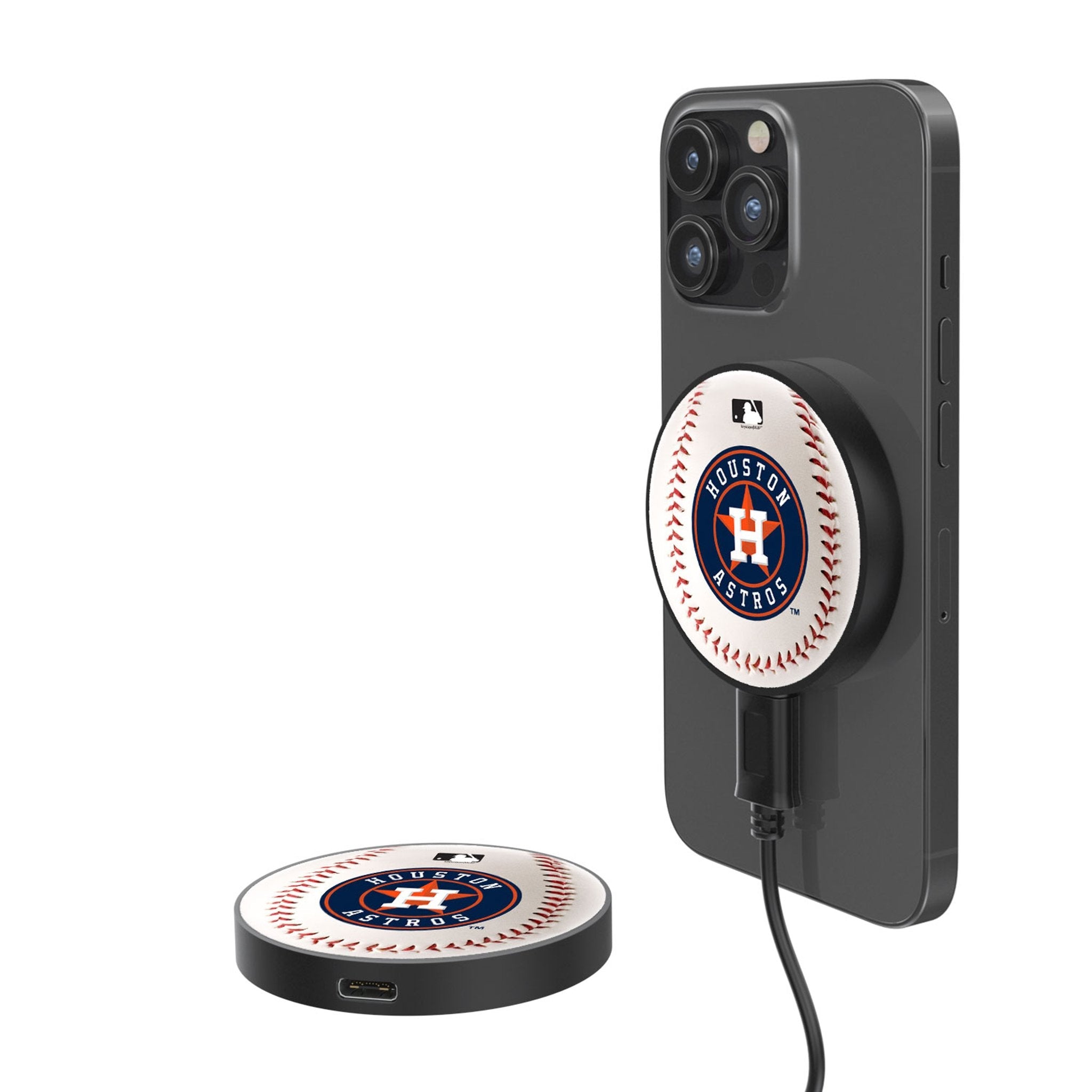 Houston Astros Baseball 15-Watt Wireless Magnetic Charger - Sports Gifts, Sports Memorabilia, Sports Collectibles, Fan Shop