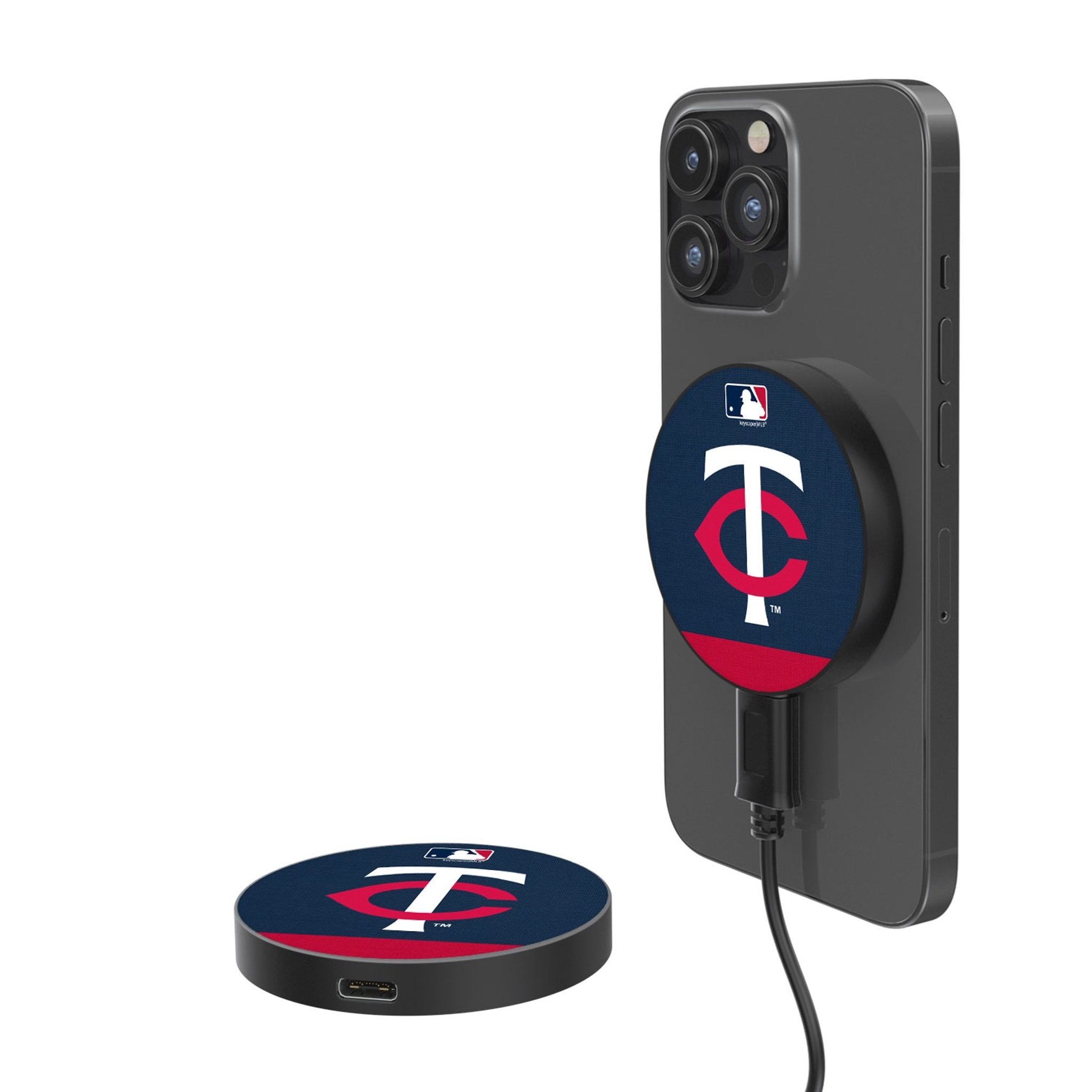 Minnesota Twins Stripe 15-Watt Wireless Magnetic Charger - Sports Gifts, Sports Memorabilia, Sports Collectibles, Fan Shop