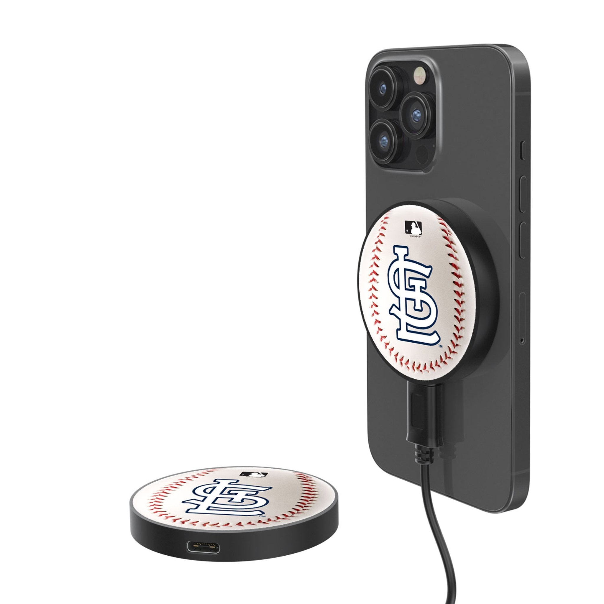 St Louis Cardinals Baseball 15-Watt Wireless Magnetic Charger - Sports Gifts, Sports Memorabilia, Sports Collectibles, Fan Shop