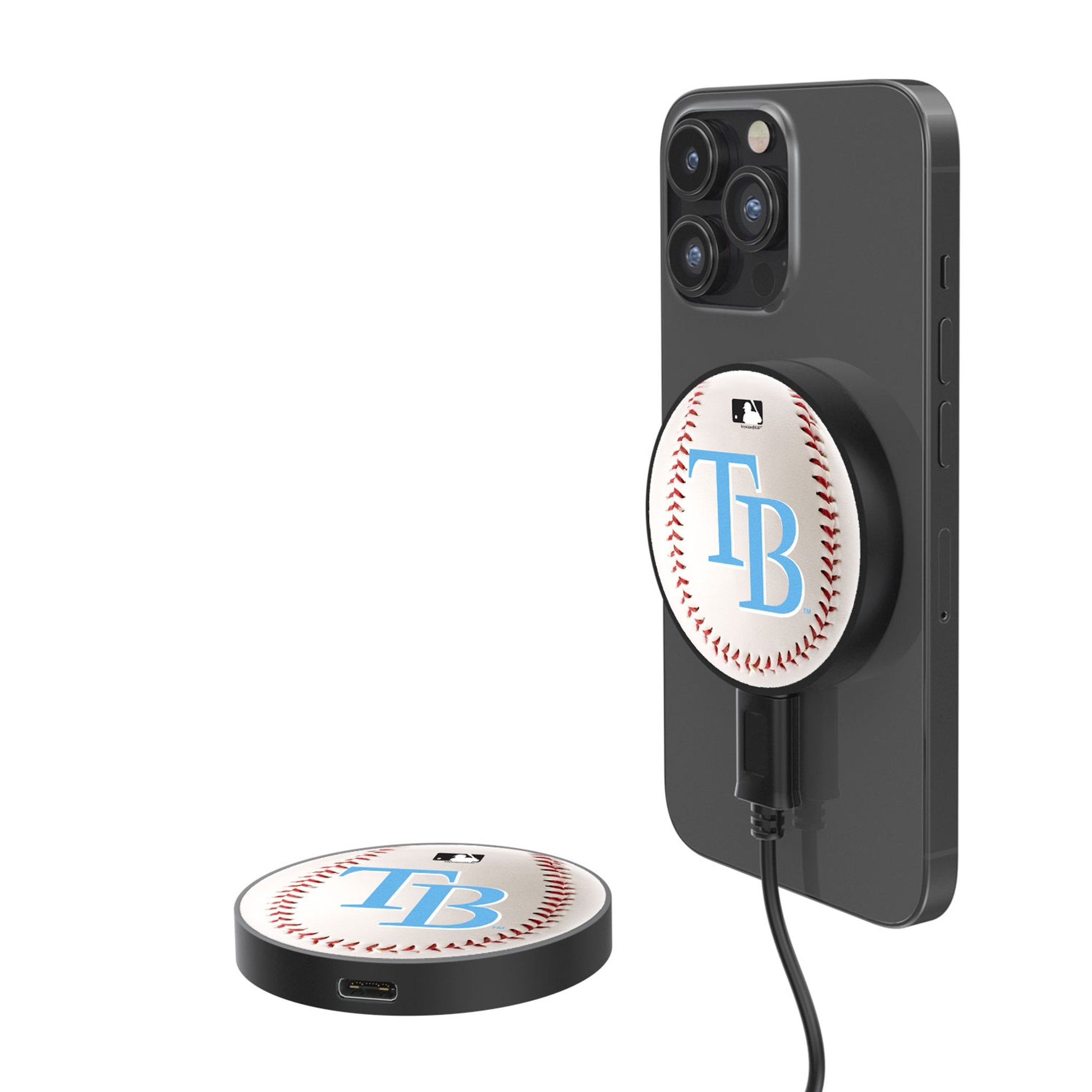 Tampa Bay Rays Baseball 15-Watt Wireless Magnetic Charger - Sports Gifts, Sports Memorabilia, Sports Collectibles, Fan Shop
