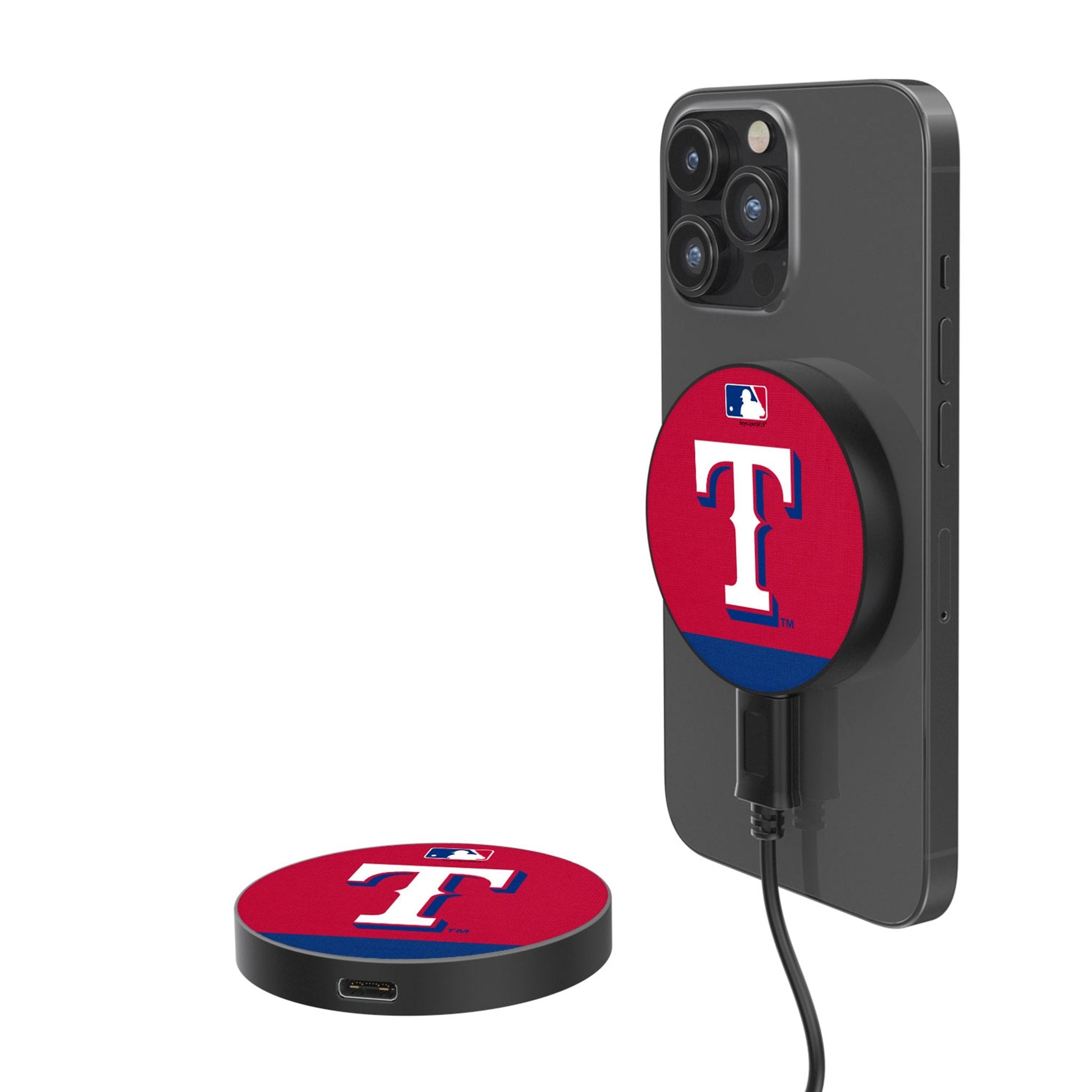 Texas Rangers Stripe 15-Watt Wireless Magnetic Charger - Sports Gifts, Sports Memorabilia, Sports Collectibles, Fan Shop