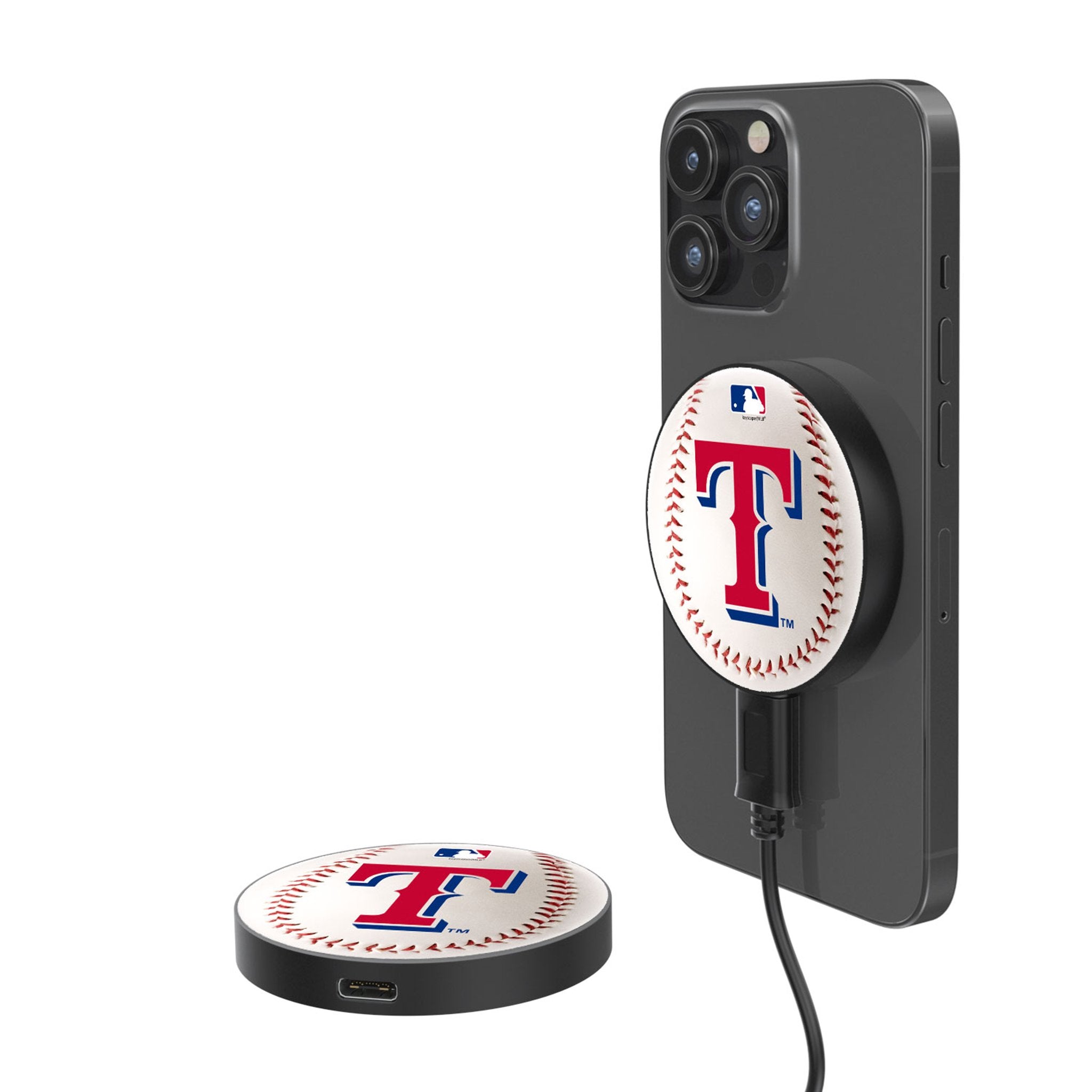 Texas Rangers Baseball 15-Watt Wireless Magnetic Charger - Sports Gifts, Sports Memorabilia, Sports Collectibles, Fan Shop