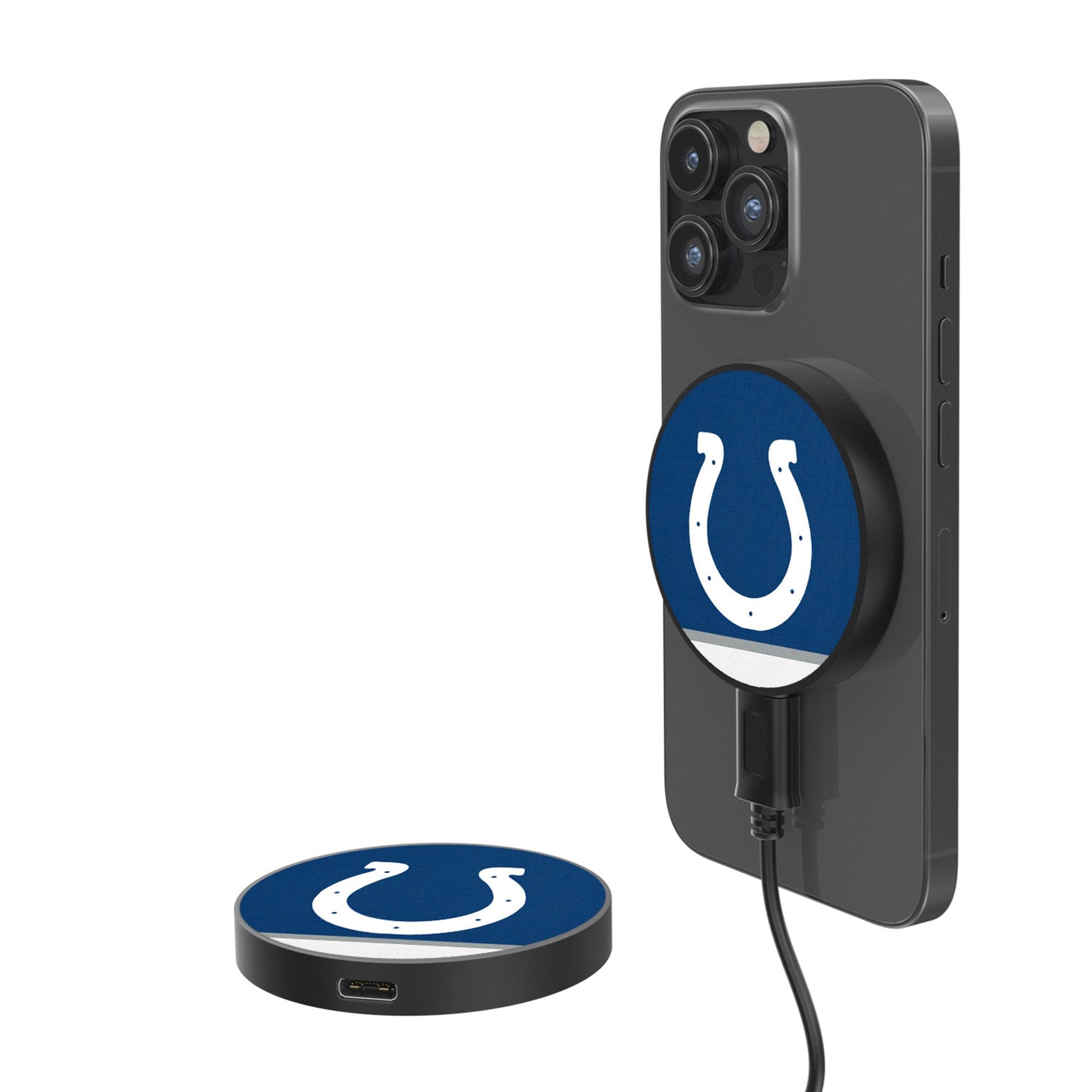 Indianapolis Colts Stripe 15-Watt Wireless Magnetic Charger - Sports Gifts, Sports Memorabilia, Sports Collectibles, Fan Shop
