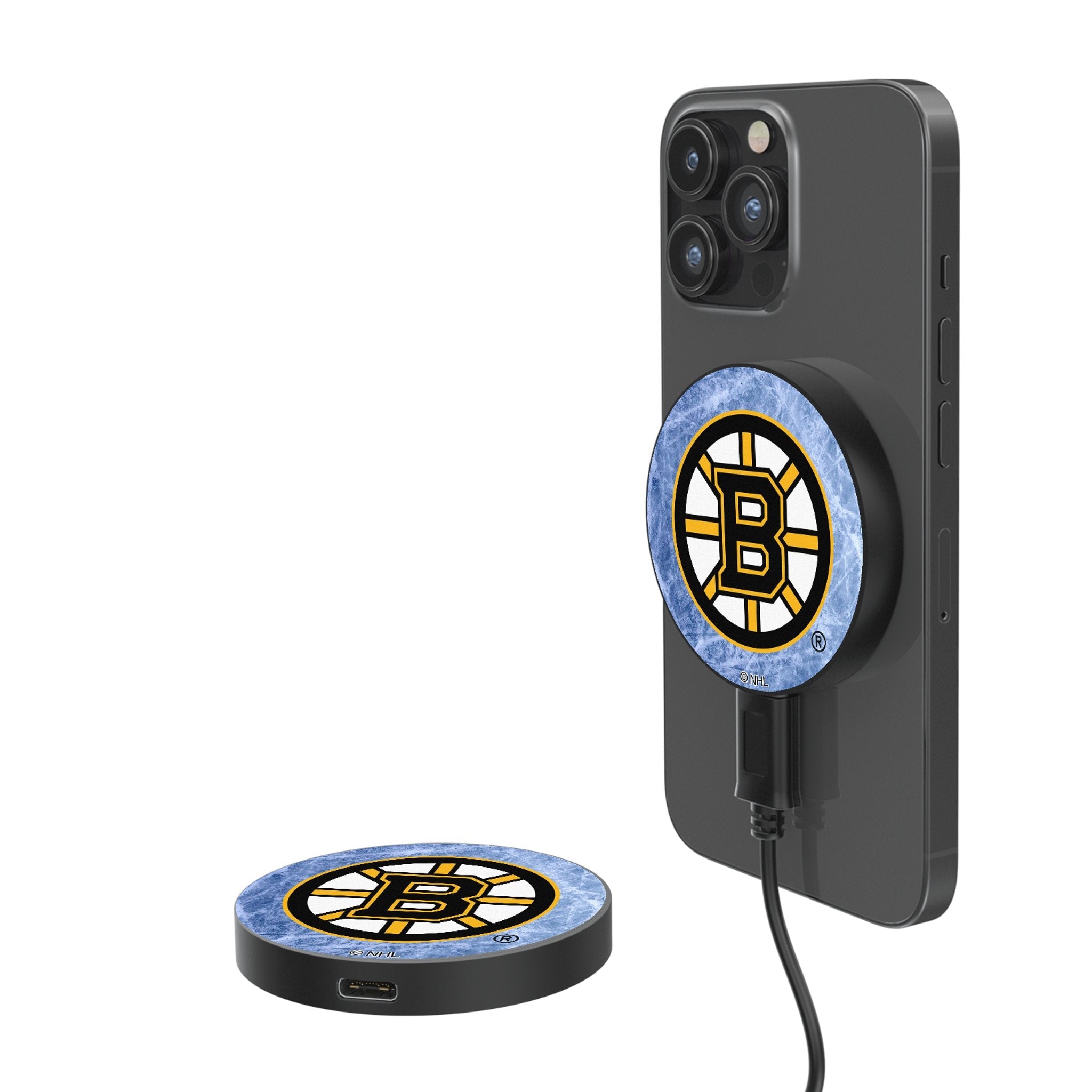 Boston Bruins Ice Flood 15-Watt Wireless Magnetic Charger - Sports Gifts, Sports Memorabilia, Sports Collectibles, Fan Shop