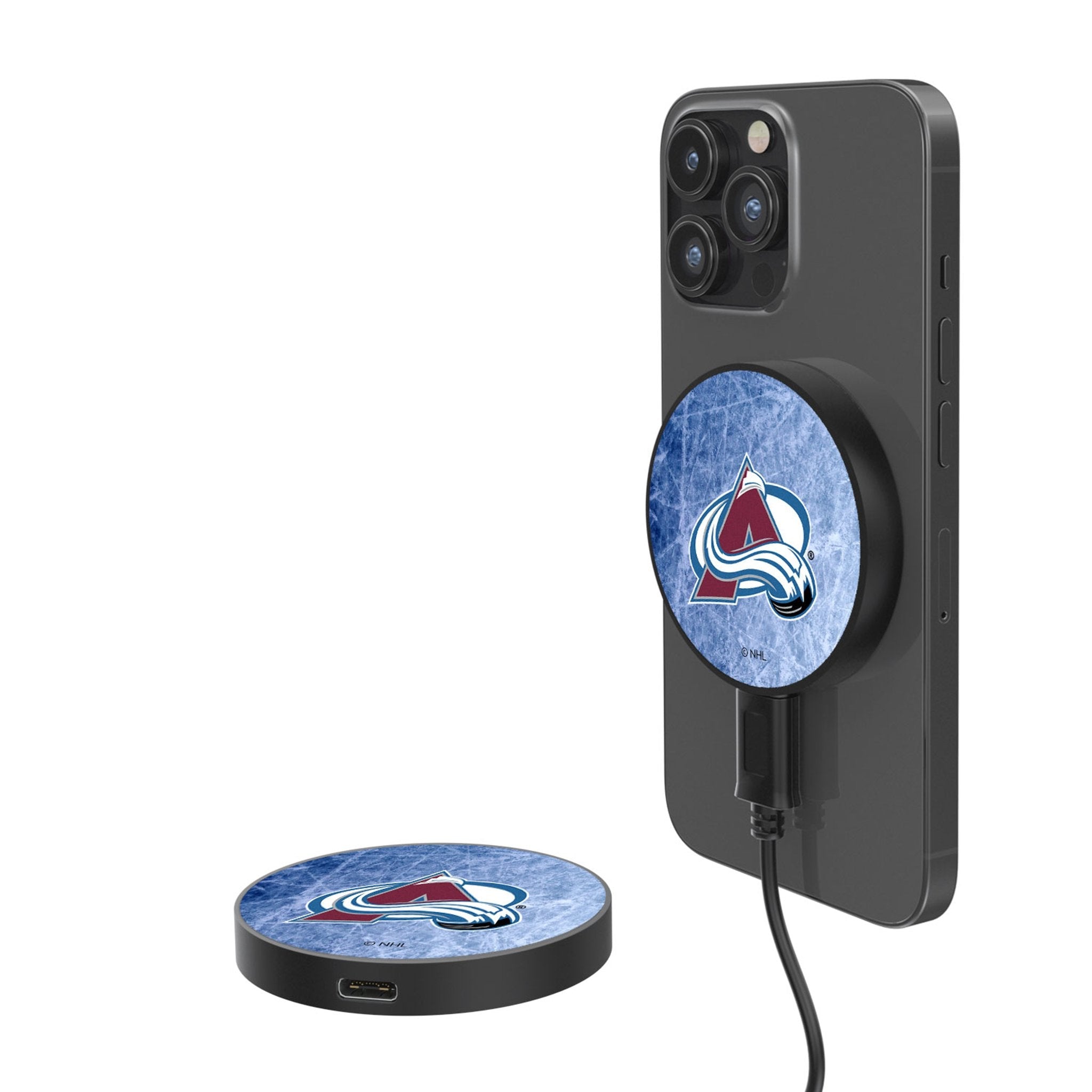 Colorado Avalanche Ice Flood 15-Watt Wireless Magnetic Charger - Sports Gifts, Sports Memorabilia, Sports Collectibles, Fan Shop