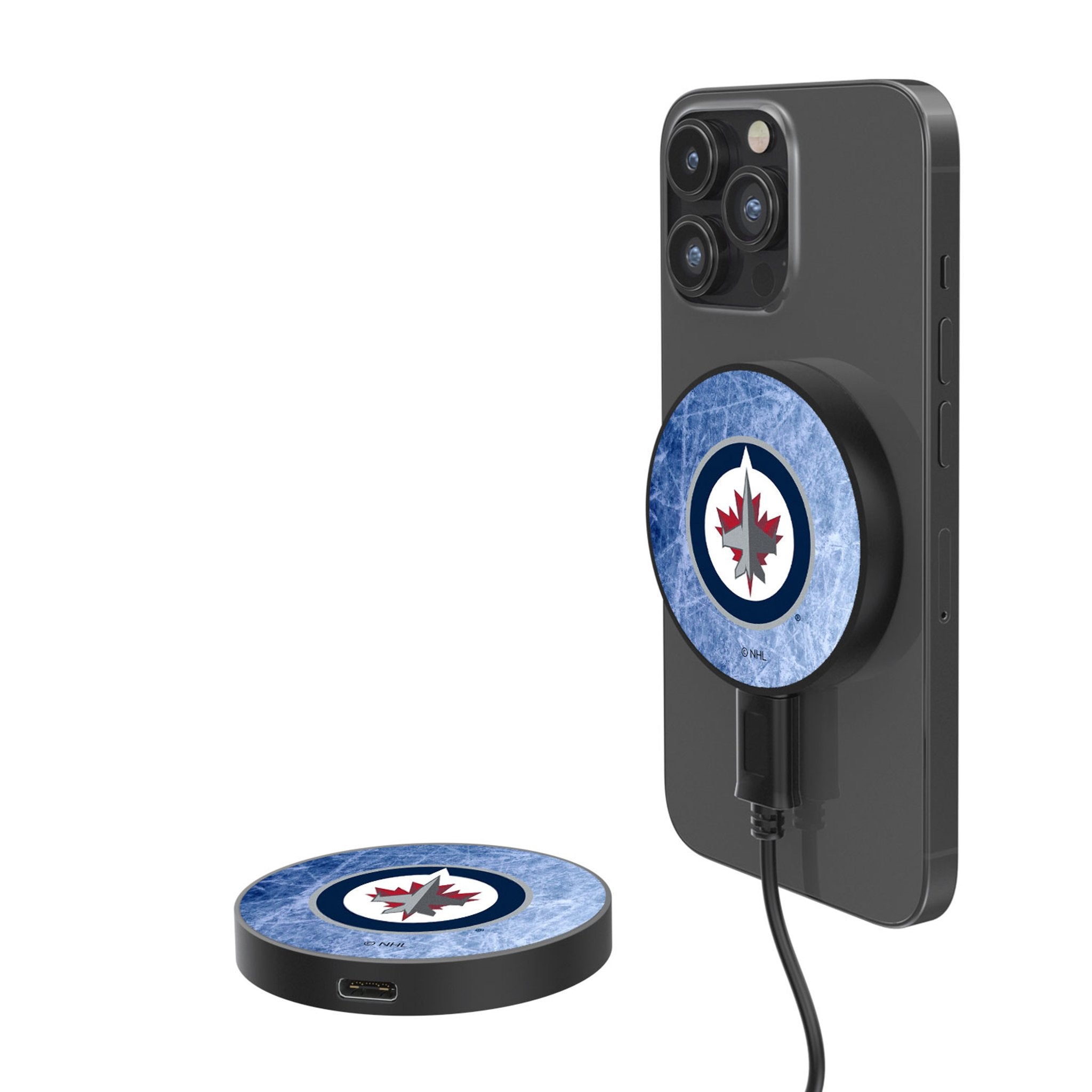 Winnipeg Jets Ice Flood 15-Watt Wireless Magnetic Charger - Sports Gifts, Sports Memorabilia, Sports Collectibles, Fan Shop