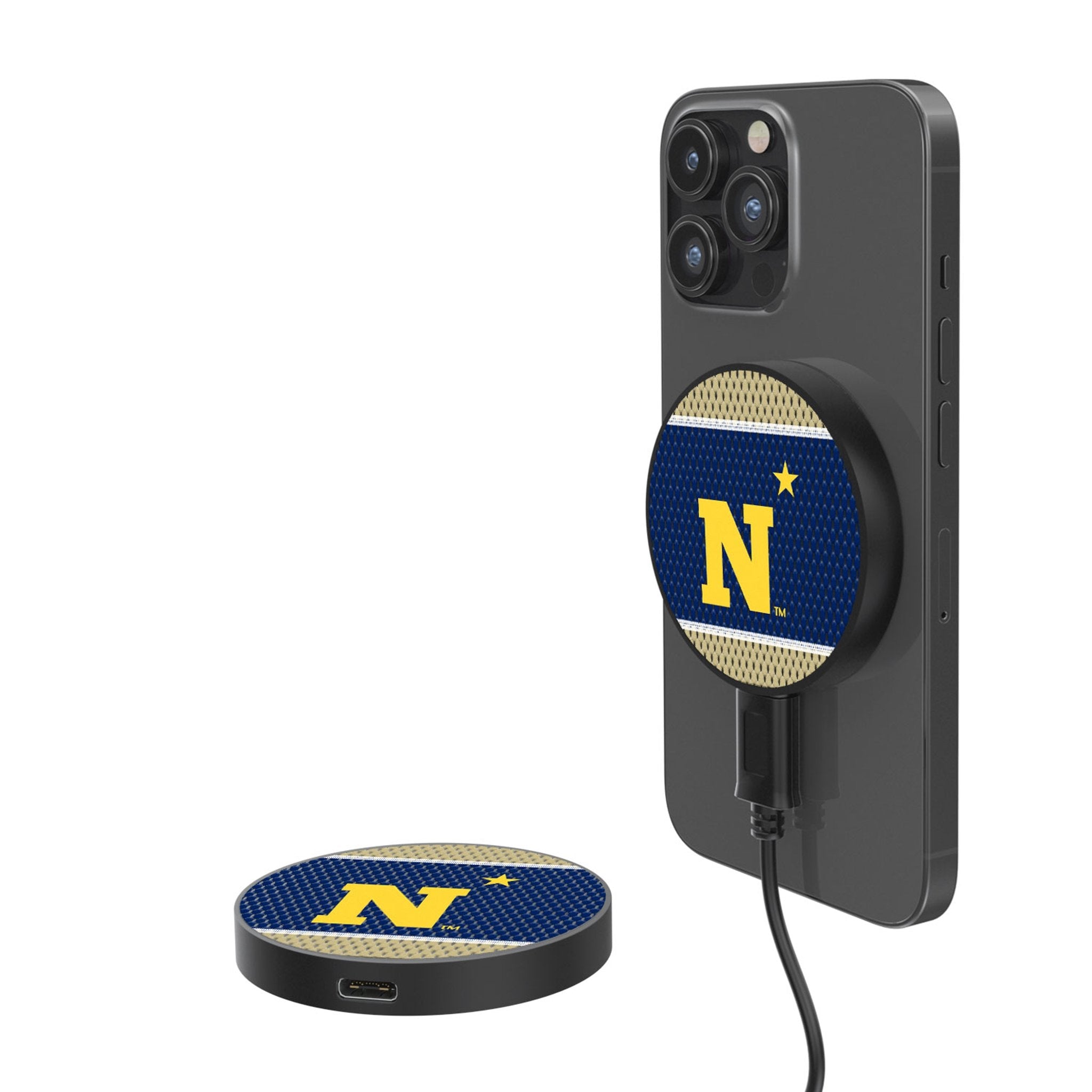 United State Naval Academy Midshipmen Mesh 15-Watt Wireless Magnetic Charger - Sports Gifts, Sports Memorabilia, Sports Collectibles, Fan Shop