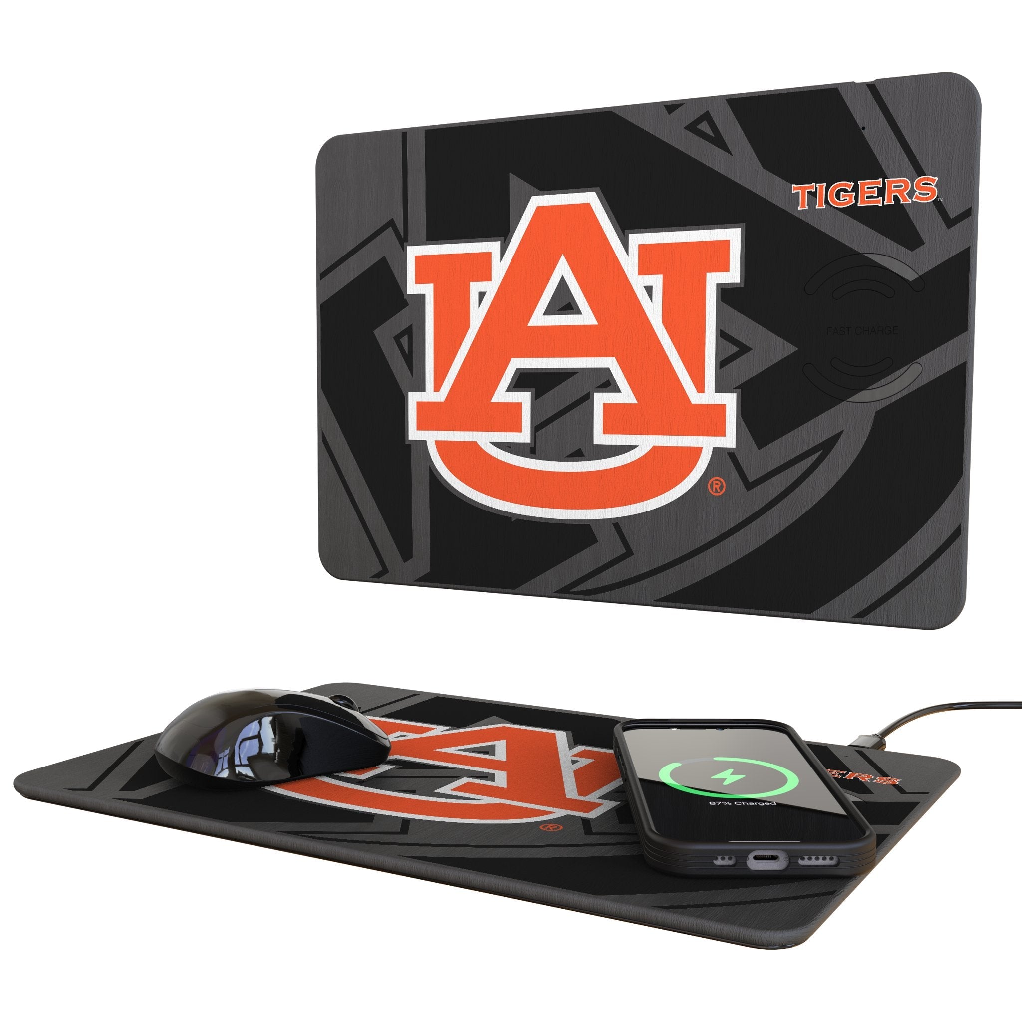 University of Auburn Tigers Monocolor Tilt 15-Watt Wireless Charger and Mouse Pad - Sports Gifts, Sports Memorabilia, Sports Collectibles, Fan Shop