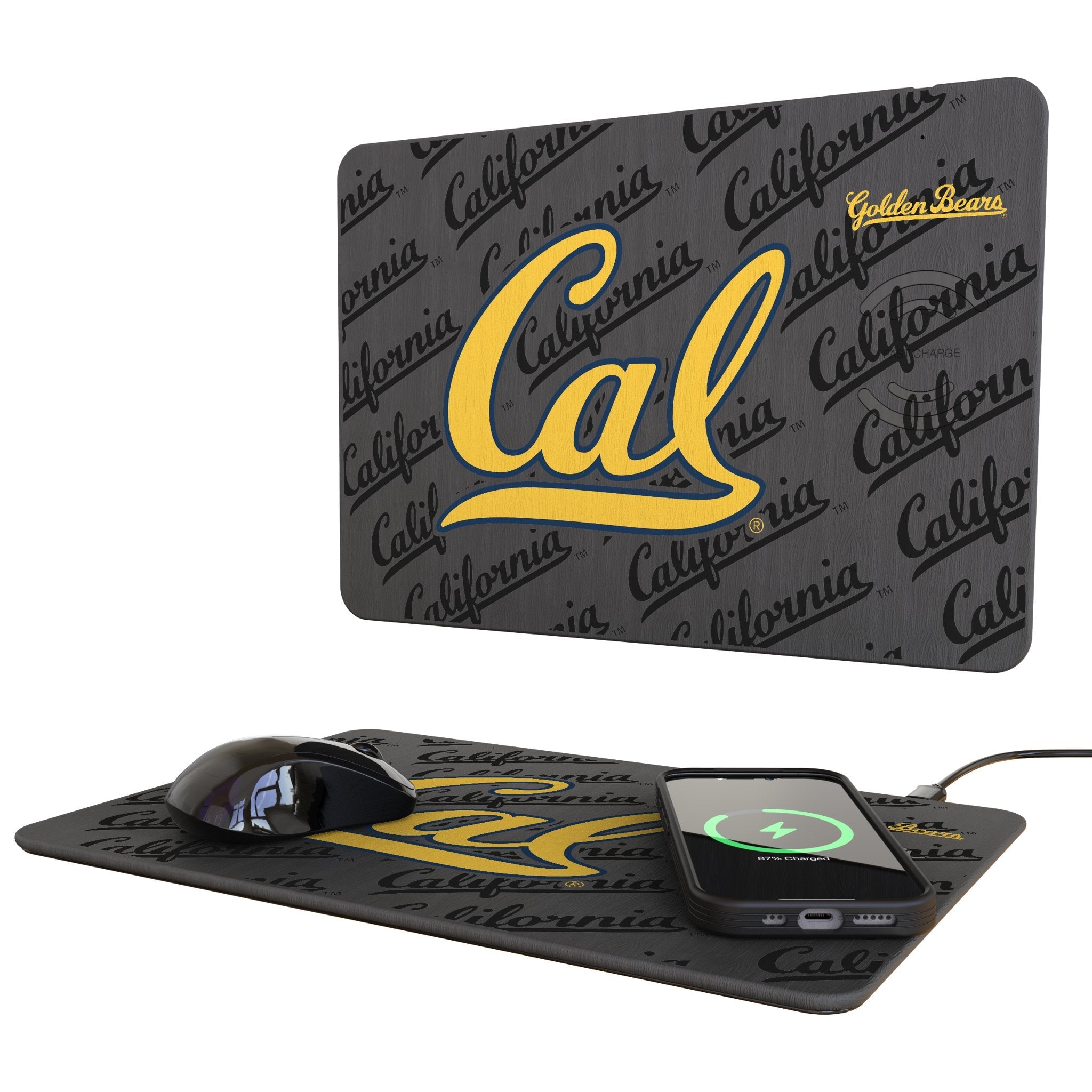 University of California Berkeley Golden Bears Monocolor Tilt 15-Watt Wireless Charger and Mouse Pad - Sports Gifts, Sports Memorabilia, Sports Collectibles, Fan Shop