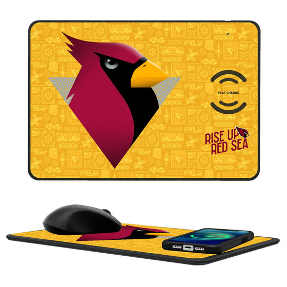 Arizona Cardinals 2024 Illustrated Limited Edition 15-Watt Wireless Charger and Mouse Pad-0