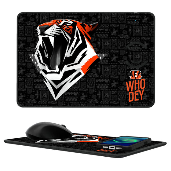 Cincinnati Bengals 2024 Illustrated Limited Edition 15-Watt Wireless Charger and Mouse Pad-0