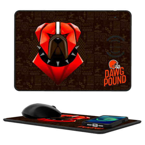 Cleveland Browns 2024 Illustrated Limited Edition 15-Watt Wireless Charger and Mouse Pad-0