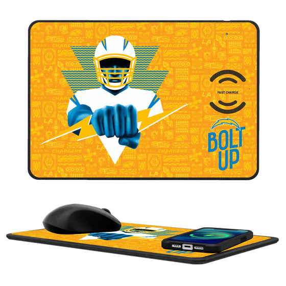 Los Angeles Chargers 2024 Illustrated Limited Edition 15-Watt Wireless Charger and Mouse Pad-0