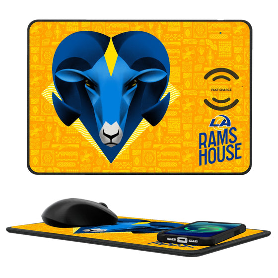 Los Angeles Rams 2024 Illustrated Limited Edition 15-Watt Wireless Charger and Mouse Pad-0