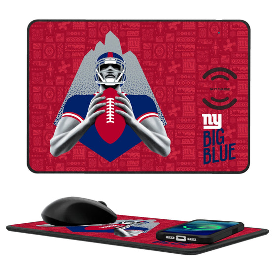 New York Giants 2024 Illustrated Limited Edition 15-Watt Wireless Charger and Mouse Pad-0