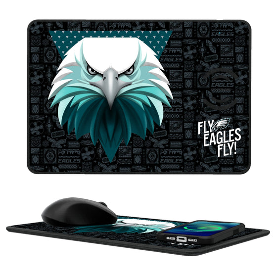 Philadelphia Eagles 2024 Illustrated Limited Edition 15-Watt Wireless Charger and Mouse Pad-0