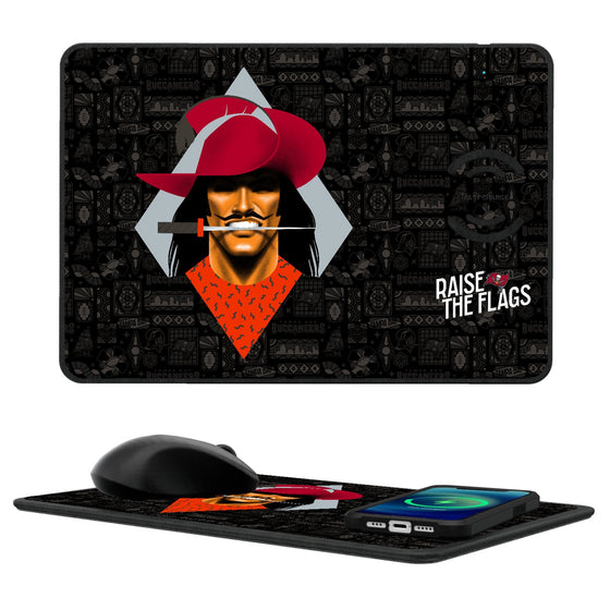 Tampa Bay Buccaneers 2024 Illustrated Limited Edition 15-Watt Wireless Charger and Mouse Pad-0