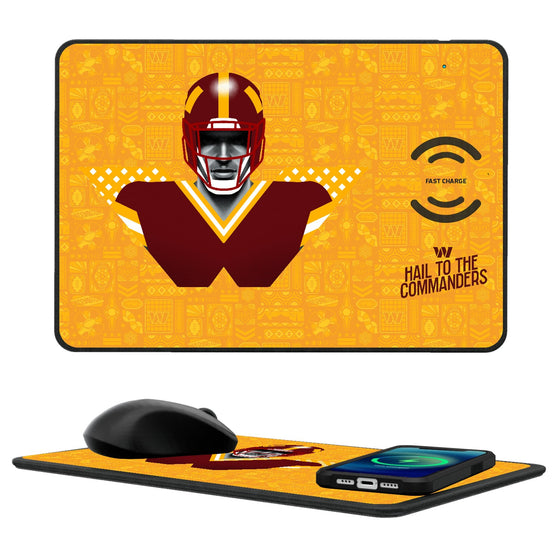 Washington Commanders 2024 Illustrated Limited Edition 15-Watt Wireless Charger and Mouse Pad-0