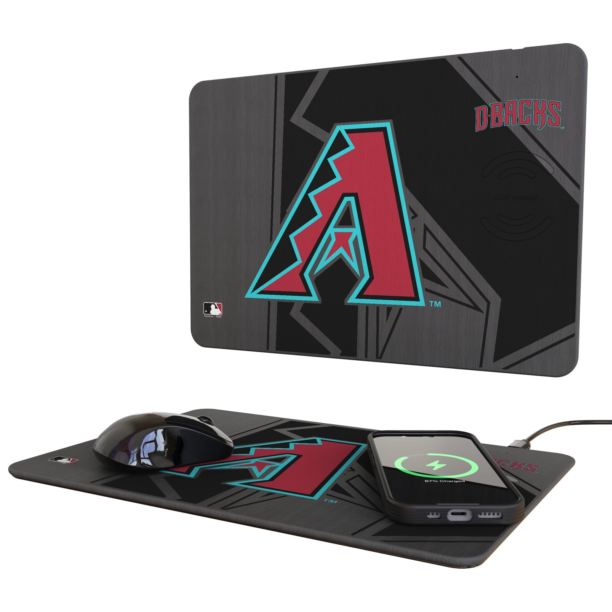 Arizona Diamondbacks Monocolor Tilt 15-Watt Wireless Charger and Mouse Pad - Sports Gifts, Sports Memorabilia, Sports Collectibles, Fan Shop