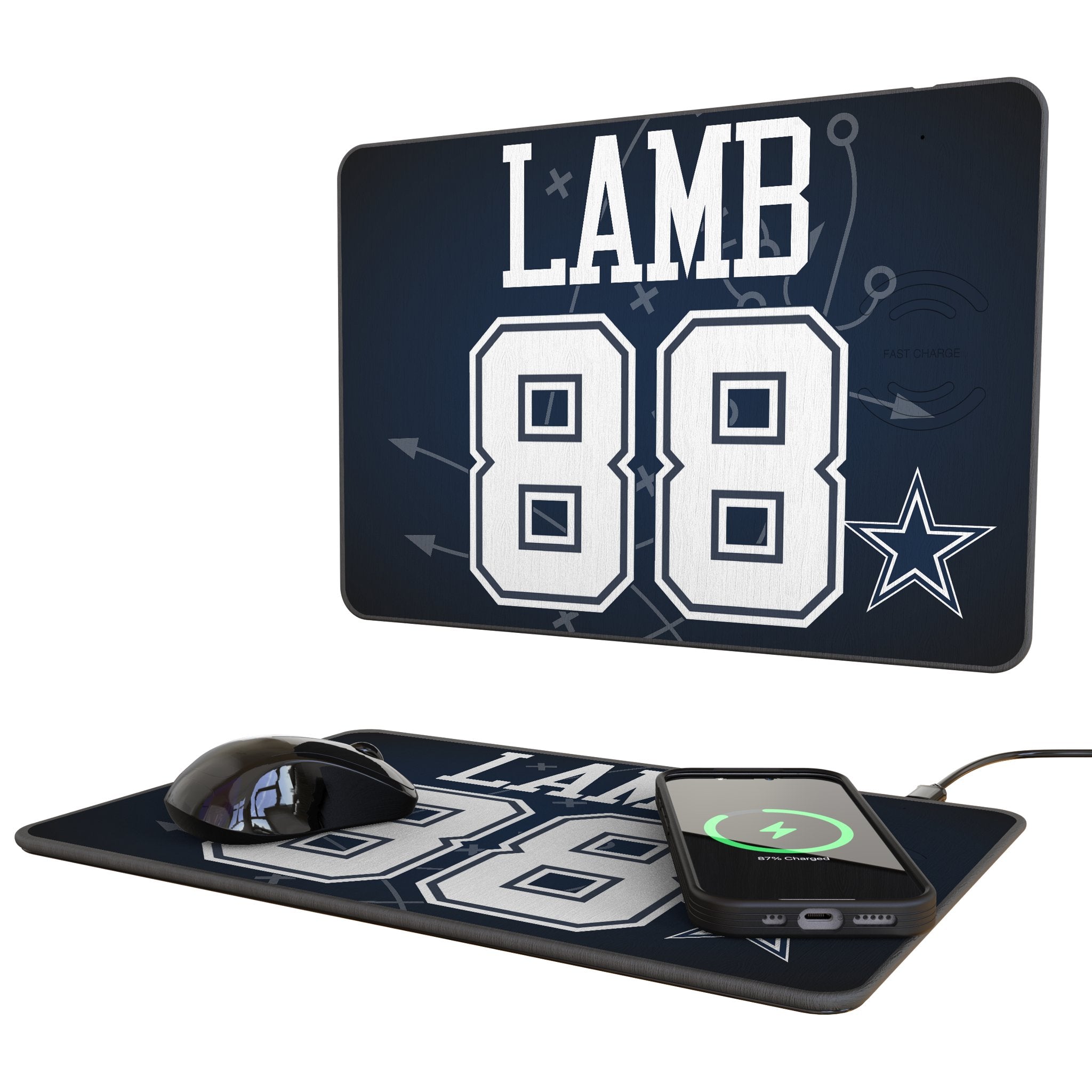 CeeDee Lamb Dallas Cowboys 88 Game Tactic 15-Watt Wireless Charger and Mouse Pad - Sports Gifts, Sports Memorabilia, Sports Collectibles, Fan Shop