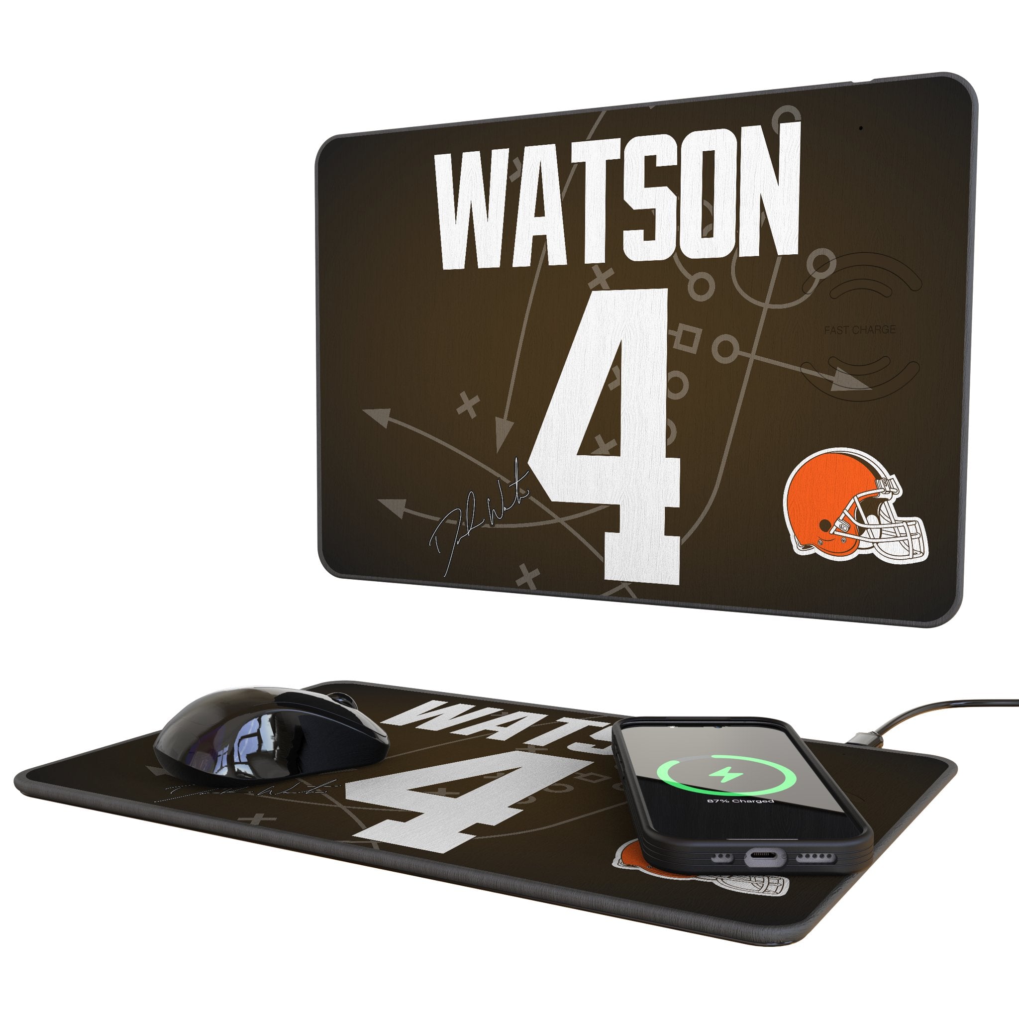 Deshaun Watson Cleveland Browns 4 Game Tactic 15-Watt Wireless Charger and Mouse Pad - Sports Gifts, Sports Memorabilia, Sports Collectibles, Fan Shop