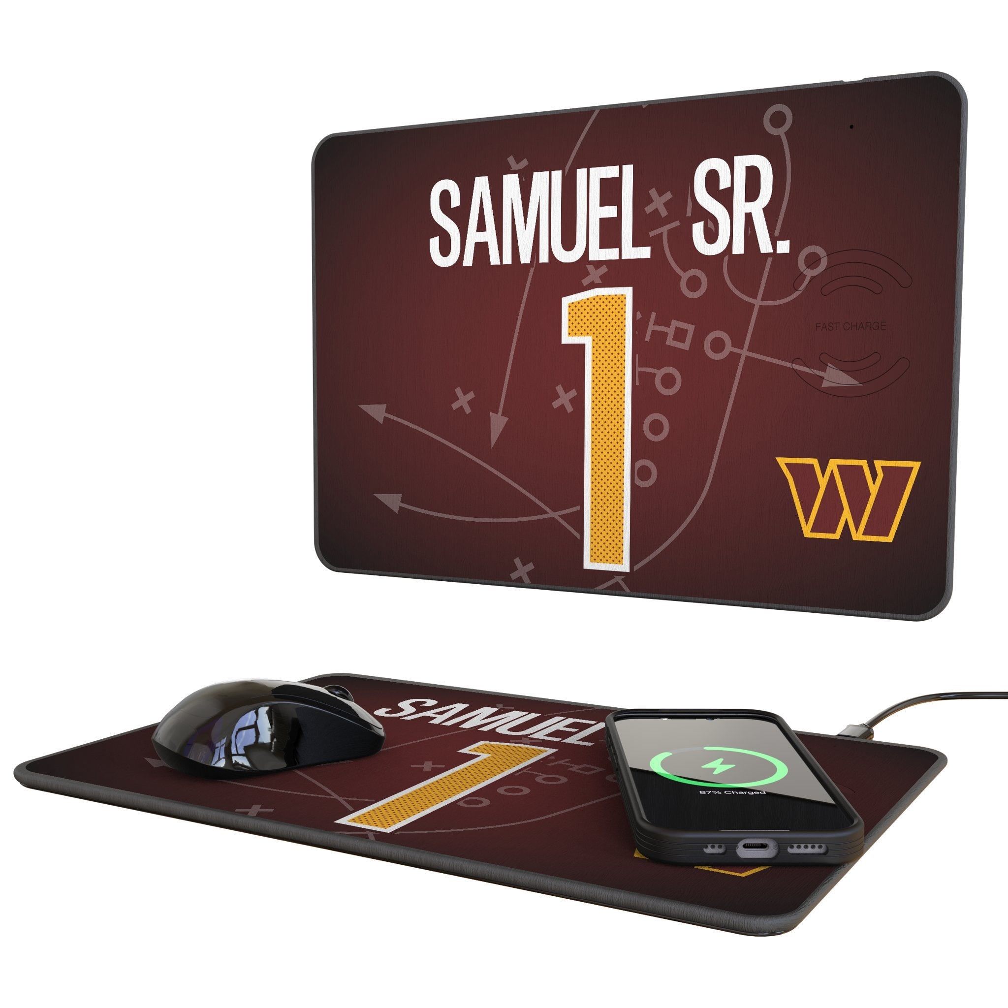 Deebo Samuel Sr. Washington Commanders 1 Game Tactic 15-Watt Wireless Charger and Mouse Pad - Sports Gifts, Sports Memorabilia, Sports Collectibles, Fan Shop