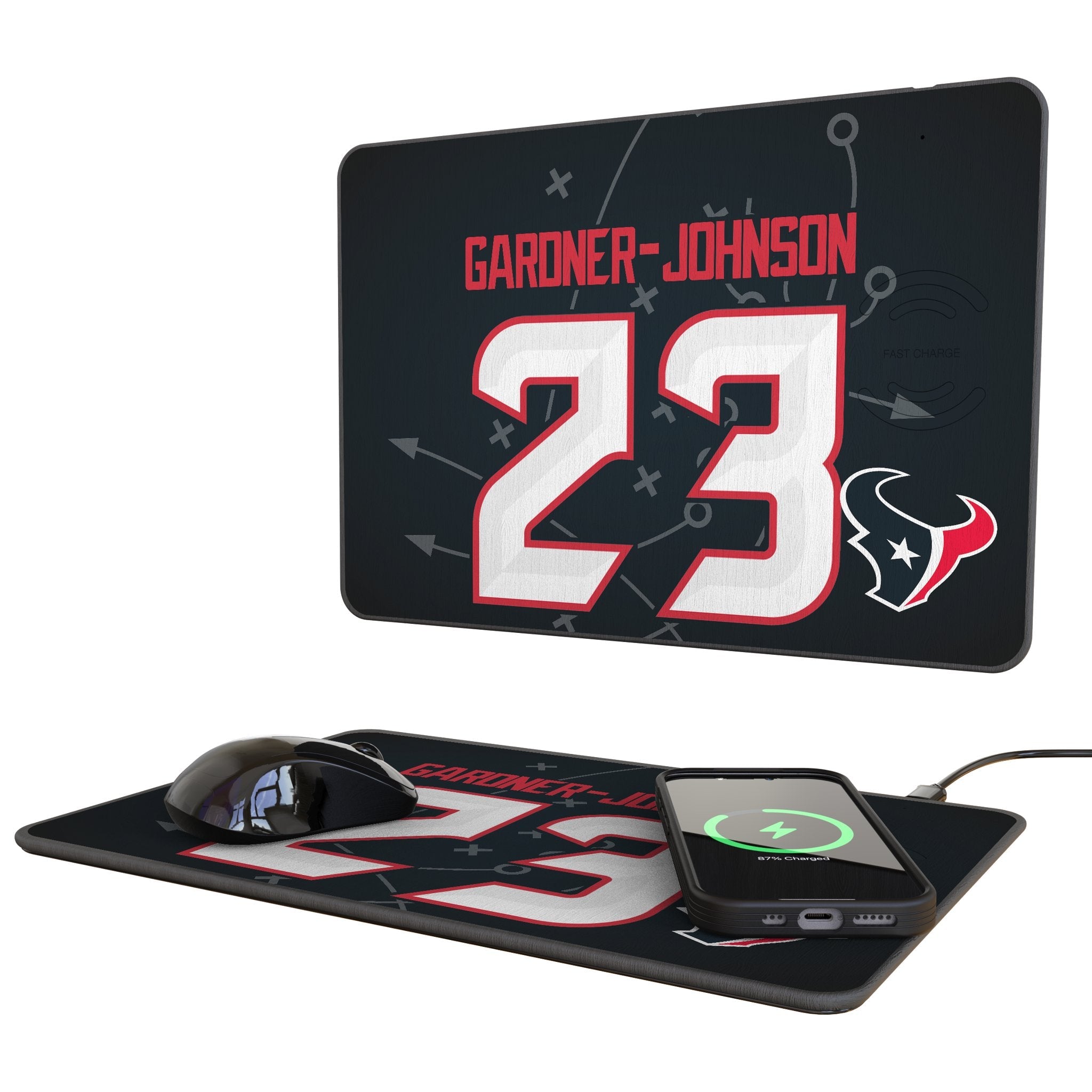 C.J. Gardner-Johnson Houston Texans 23 Game Tactic 15-Watt Wireless Charger and Mouse Pad - Sports Gifts, Sports Memorabilia, Sports Collectibles, Fan Shop