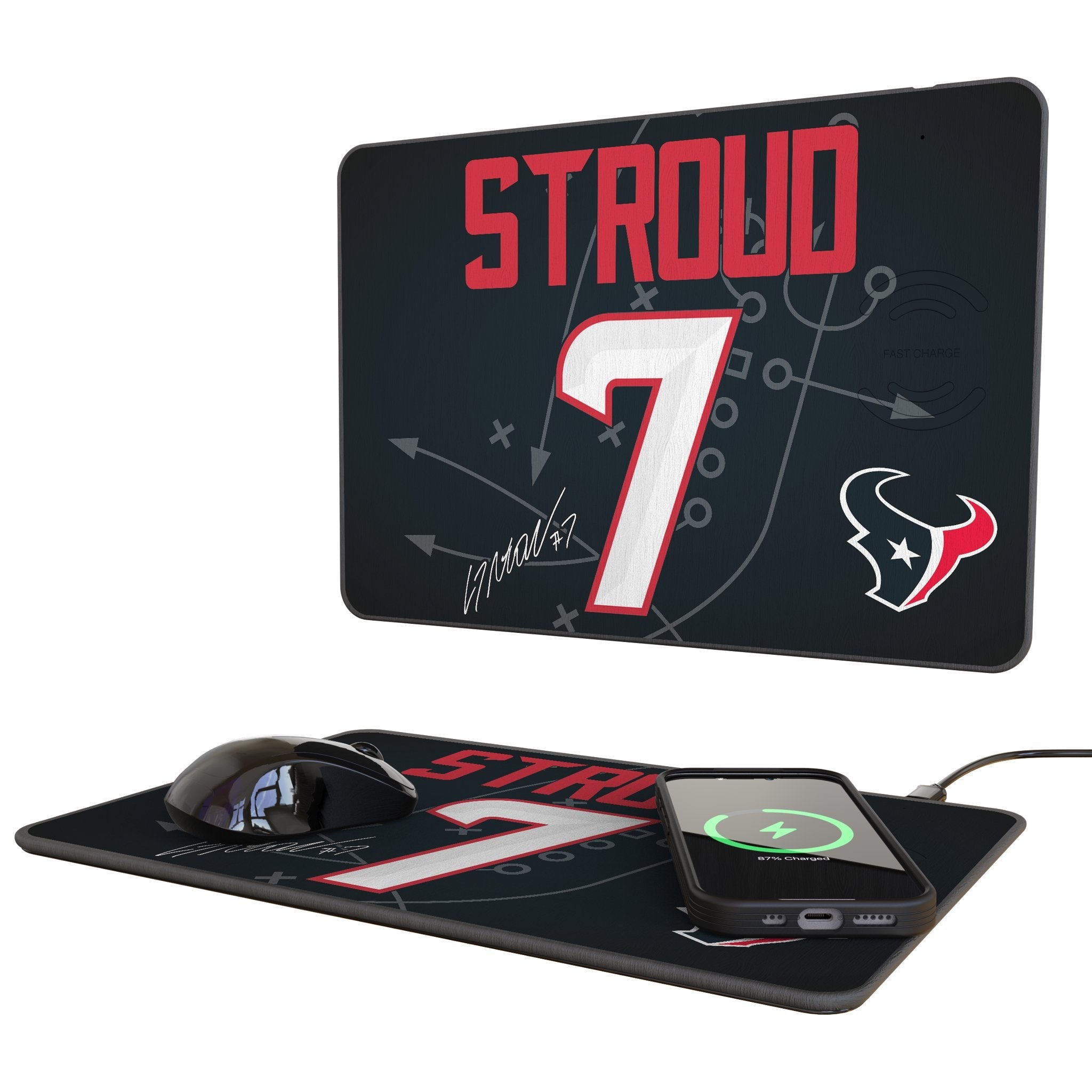 C.J. Stroud Houston Texans 7 Game Tactic 15-Watt Wireless Charger and Mouse Pad - Sports Gifts, Sports Memorabilia, Sports Collectibles, Fan Shop