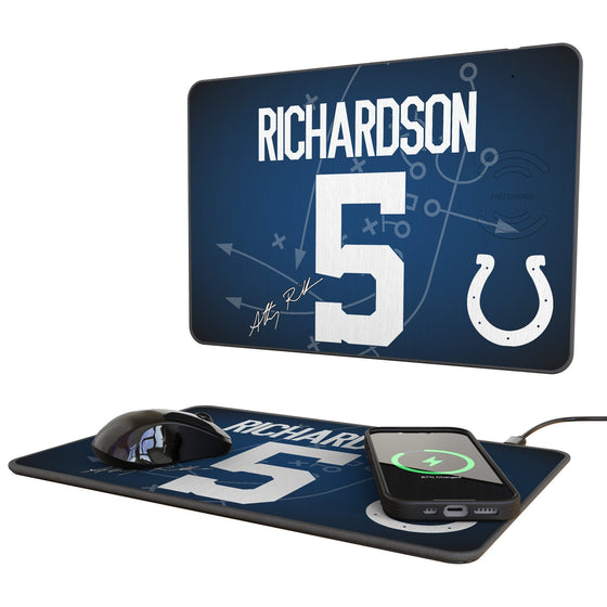 Anthony Richardson Indianapolis Colts 5 Game Tactic 15-Watt Wireless Charger and Mouse Pad - Sports Gifts, Sports Memorabilia, Sports Collectibles, Fan Shop
