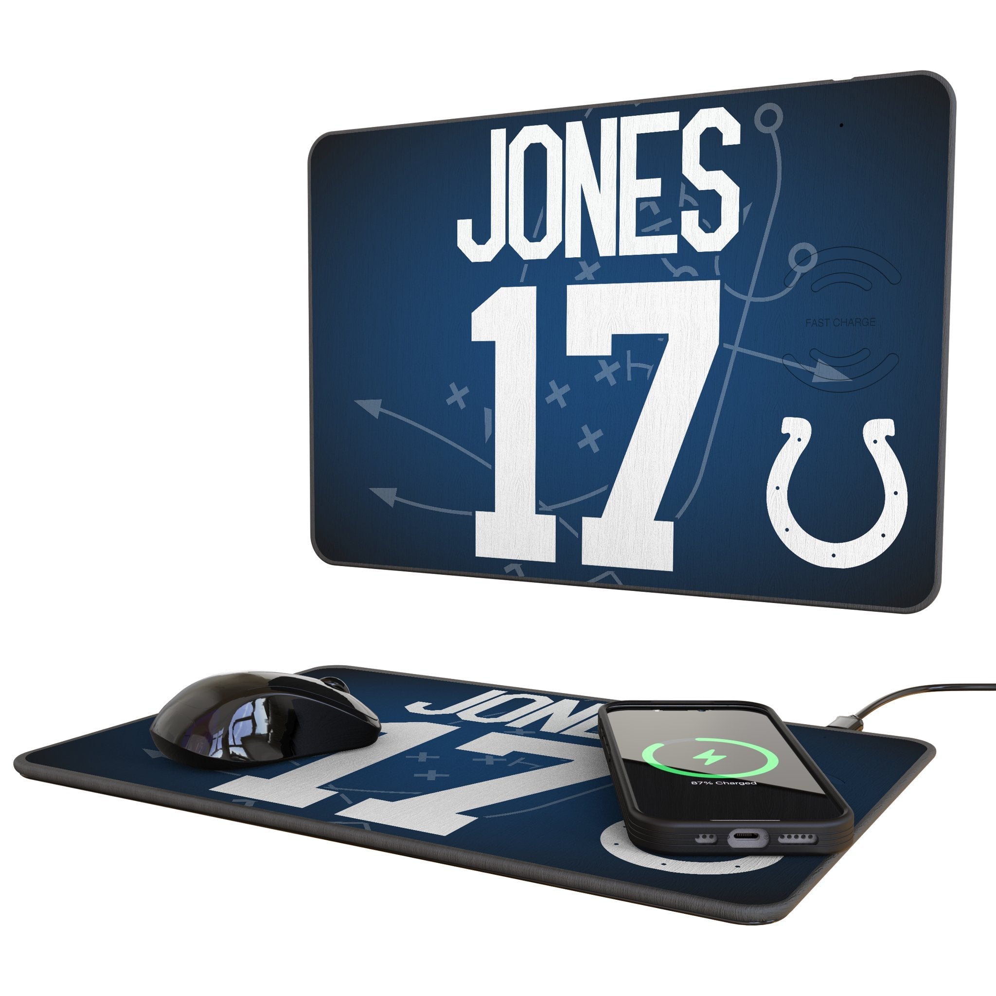 Daniel Jones Indianapolis Colts 17 Game Tactic 15-Watt Wireless Charger and Mouse Pad - Sports Gifts, Sports Memorabilia, Sports Collectibles, Fan Shop