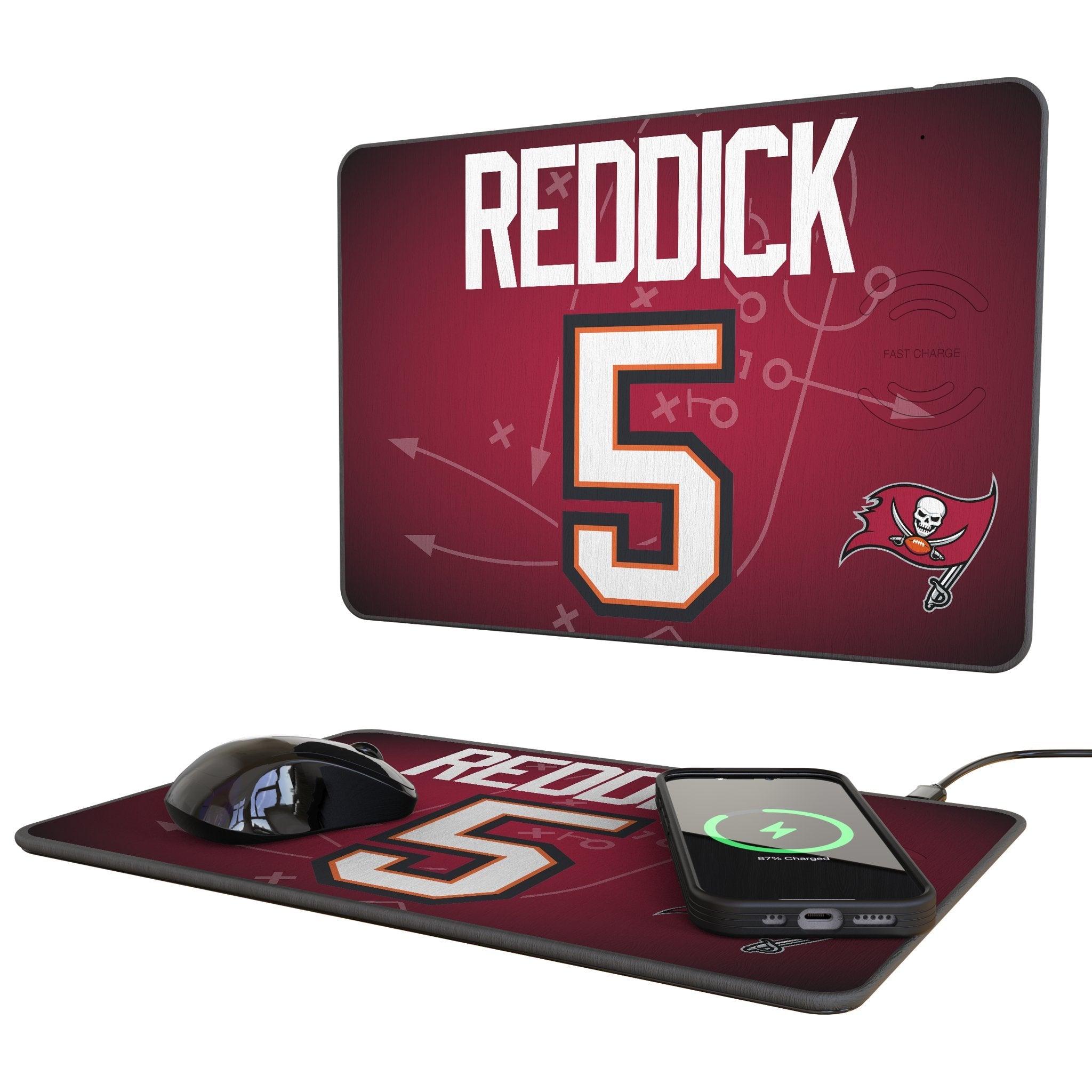 Haason Reddick Tampa Bay Buccaneers 5 Game Tactic 15-Watt Wireless Charger and Mouse Pad - Sports Gifts, Sports Memorabilia, Sports Collectibles, Fan Shop