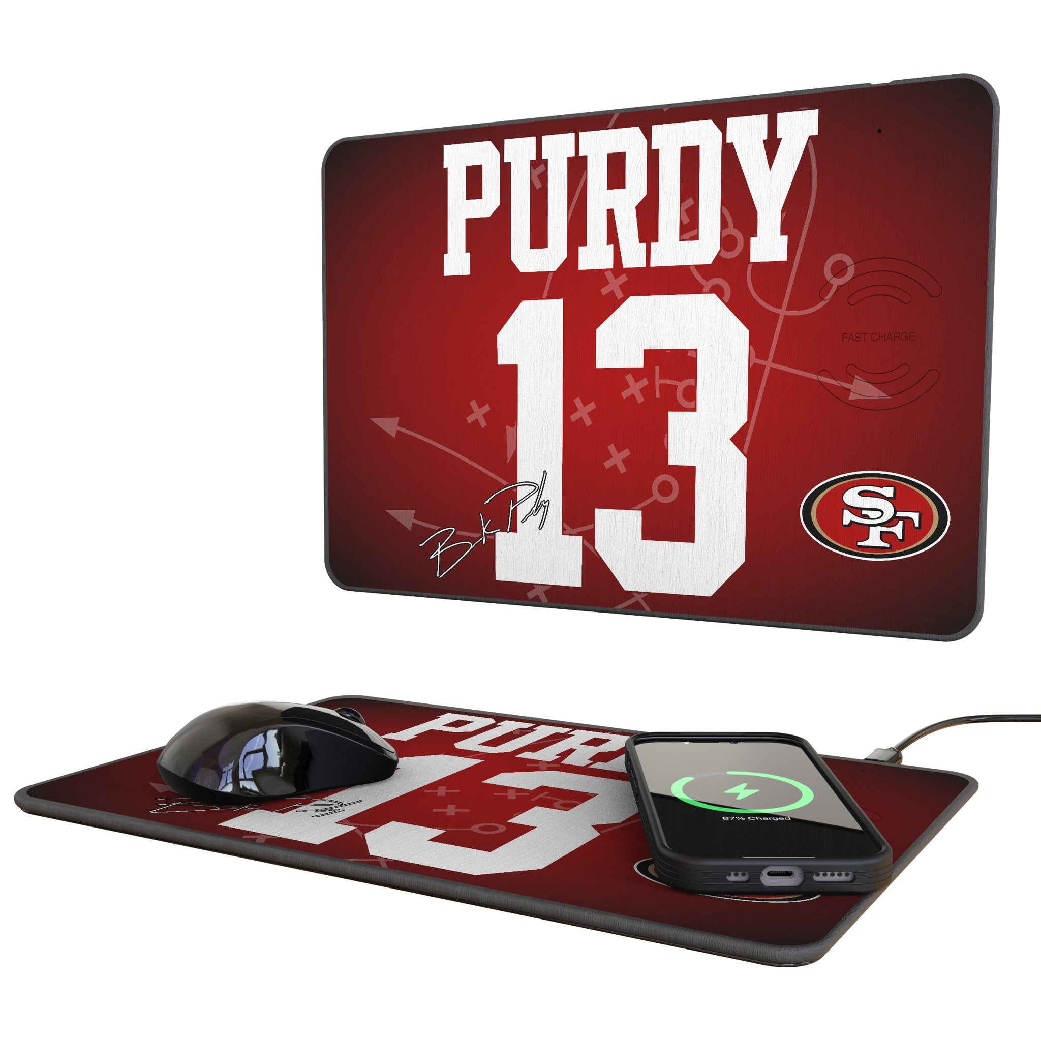 Brock Purdy San Francisco 49ers 13 Game Tactic 15-Watt Wireless Charger and Mouse Pad - Sports Gifts, Sports Memorabilia, Sports Collectibles, Fan Shop