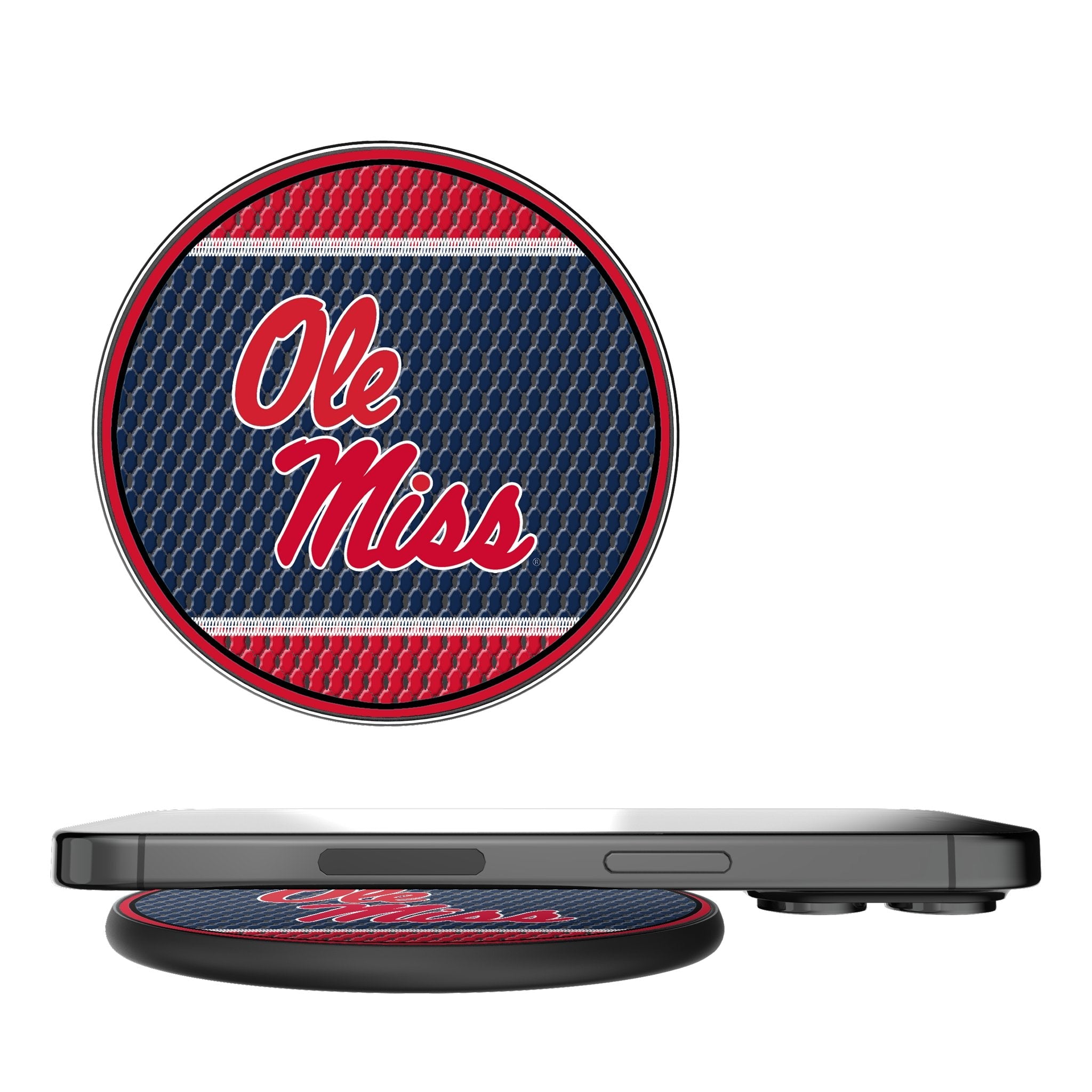 University of Mississippi Rebels Mesh 15-Watt Wireless Charger - Sports Gifts, Sports Memorabilia, Sports Collectibles, Fan Shop