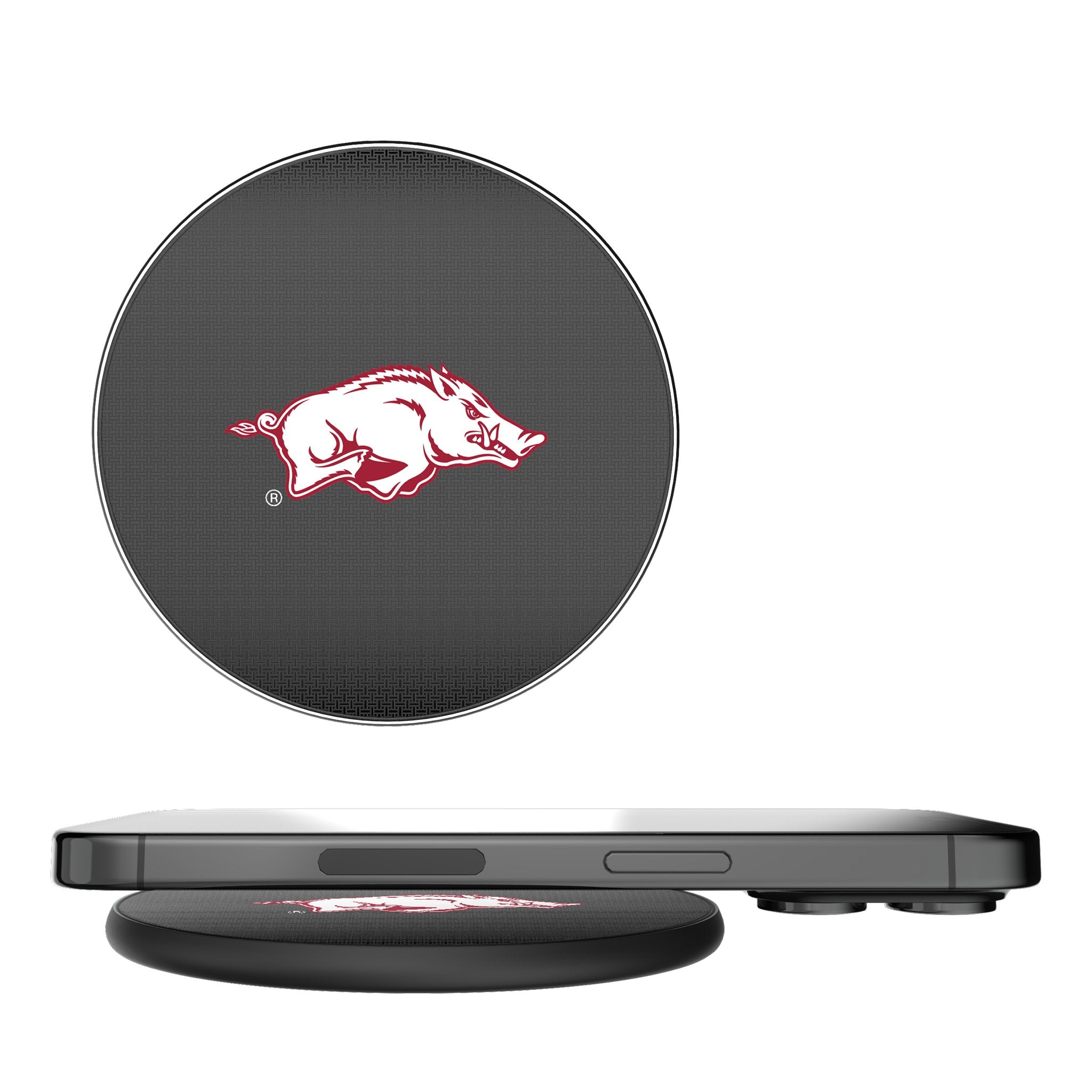 University of Arkansas Fayetteville Razorbacks Linen 15-Watt Wireless Charger - Sports Gifts, Sports Memorabilia, Sports Collectibles, Fan Shop