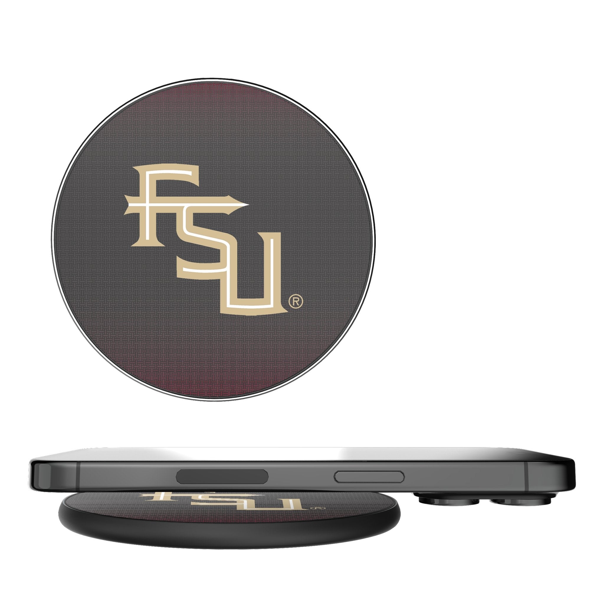 Florida State University Seminoles Athletic Wordmark Linen 15-Watt Wireless Charger - Sports Gifts, Sports Memorabilia, Sports Collectibles, Fan Shop