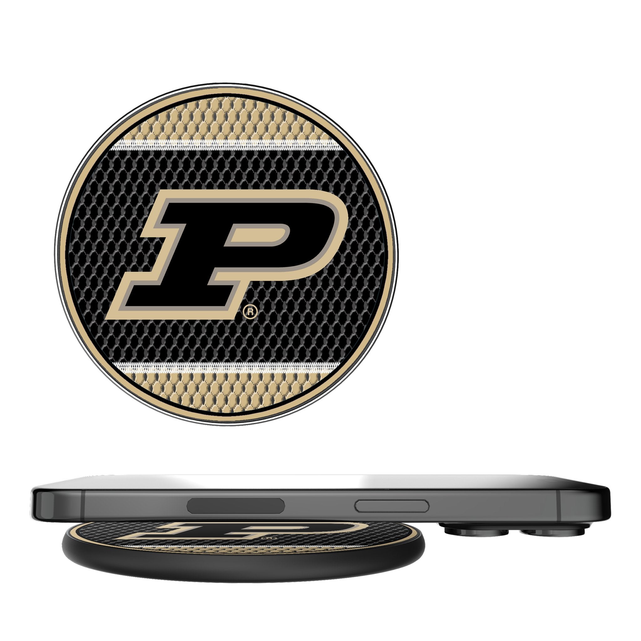 Purdue University Boilermakers Mesh 15-Watt Wireless Charger - Sports Gifts, Sports Memorabilia, Sports Collectibles, Fan Shop