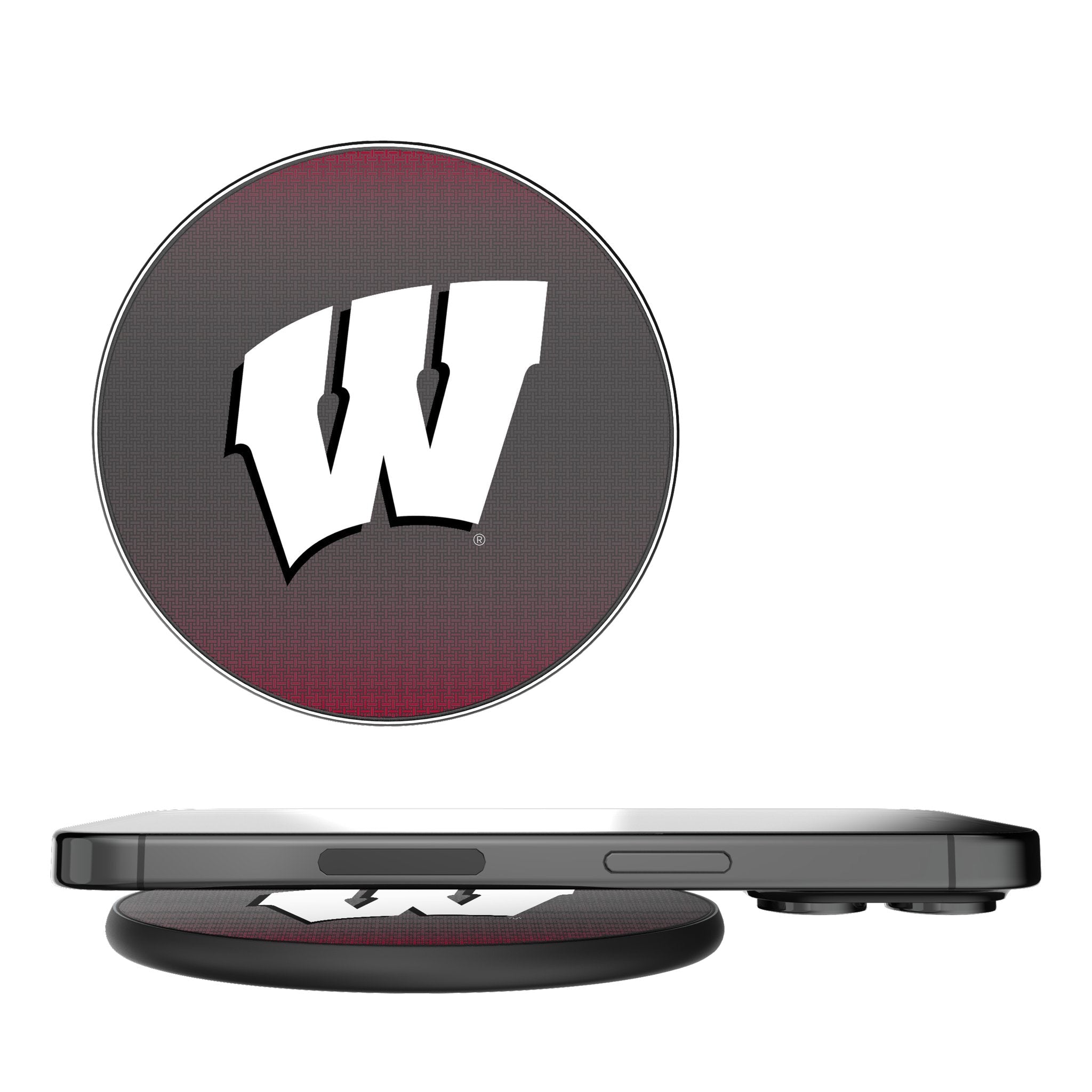 University of Wisconsin Badgers Linen 15-Watt Wireless Charger - Sports Gifts, Sports Memorabilia, Sports Collectibles, Fan Shop