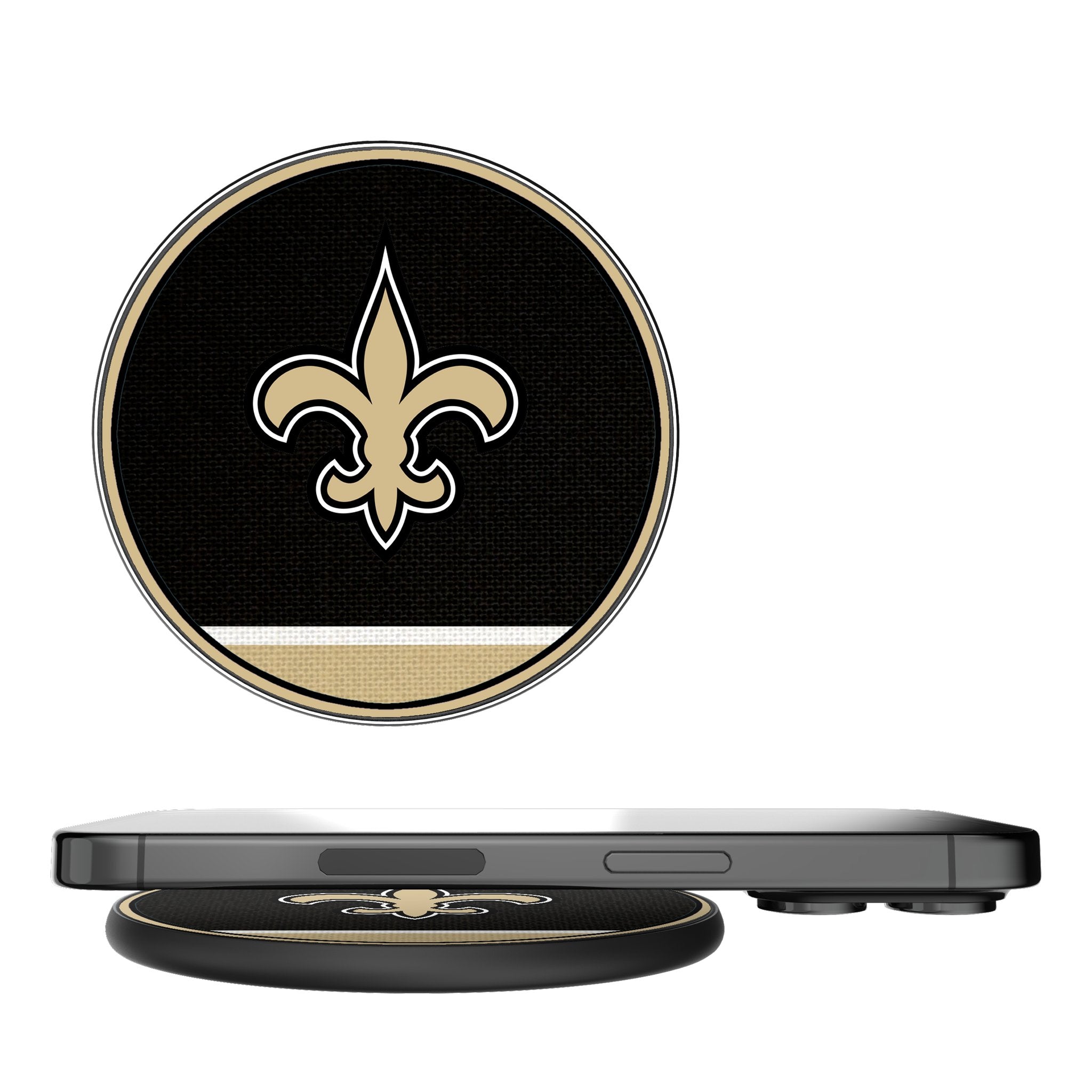 New Orleans Saints Stripe 15-Watt Wireless Charger - Sports Gifts, Sports Memorabilia, Sports Collectibles, Fan Shop
