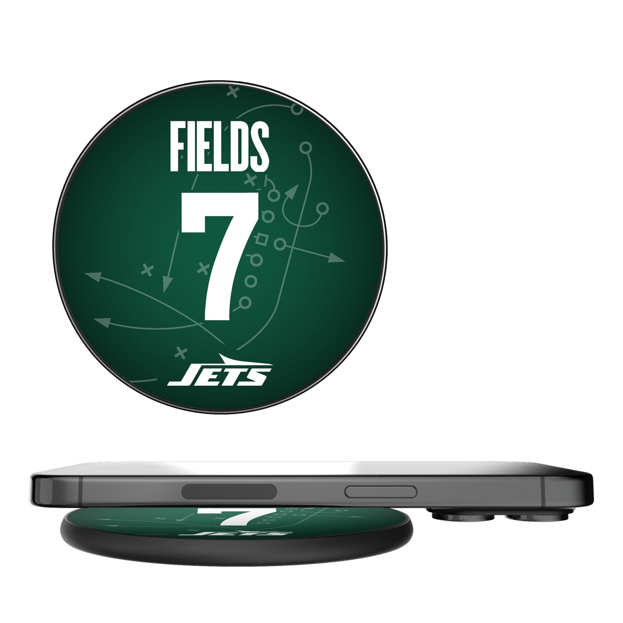 Justin Fields New York Jets 7 Game Tactic 15-Watt Wireless Charger - Sports Gifts, Sports Memorabilia, Sports Collectibles, Fan Shop