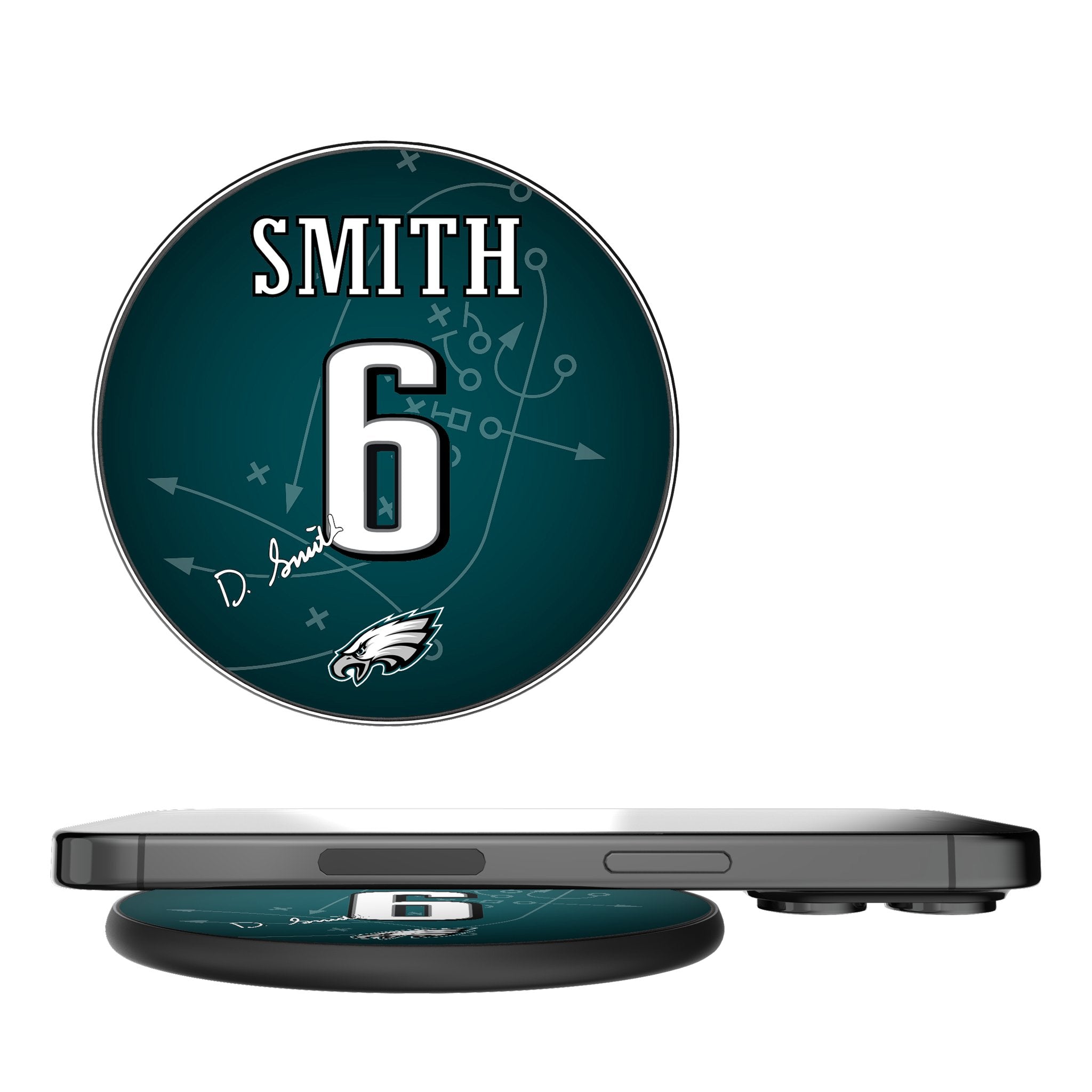 DeVonta Smith Philadelphia Eagles 6 Ready 15-Watt Wireless Charger - Sports Gifts, Sports Memorabilia, Sports Collectibles, Fan Shop