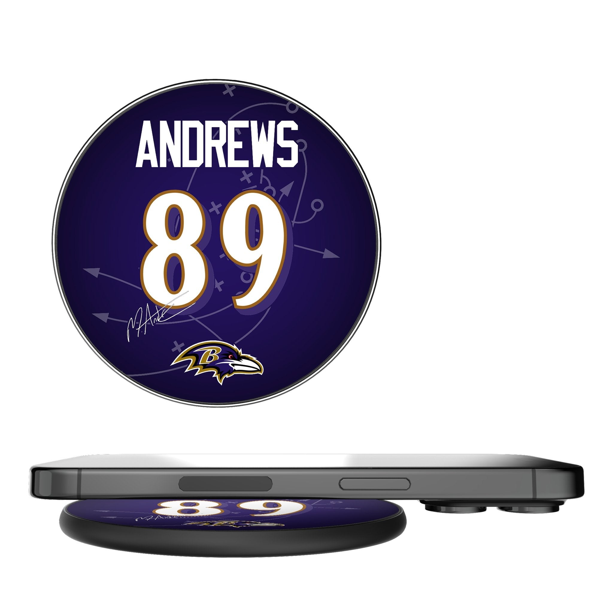 Mark Andrews Baltimore Ravens 89 Ready 15-Watt Wireless Charger - Sports Gifts, Sports Memorabilia, Sports Collectibles, Fan Shop
