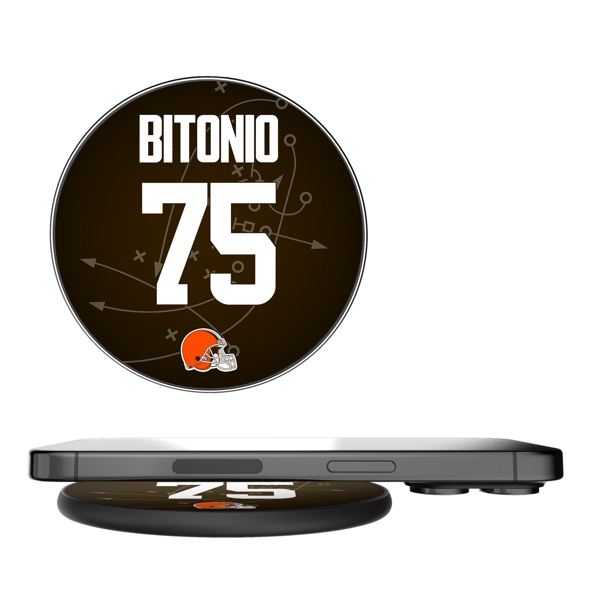 Joel Bitonio Cleveland Browns 75 Ready 15-Watt Wireless Charger - Sports Gifts, Sports Memorabilia, Sports Collectibles, Fan Shop