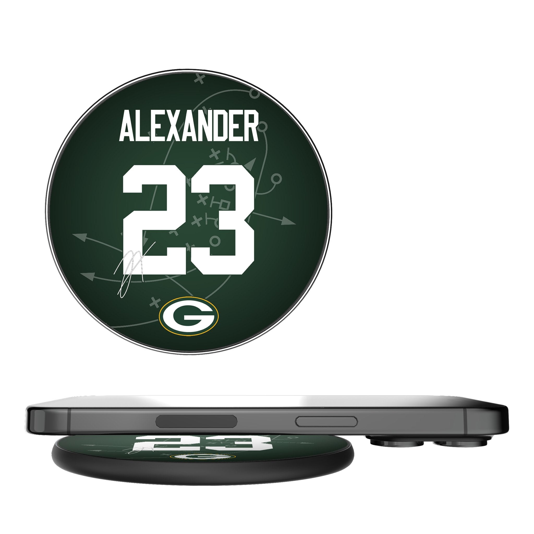 Jaire Alexander Green Bay Packers 23 Ready 15-Watt Wireless Charger - Sports Gifts, Sports Memorabilia, Sports Collectibles, Fan Shop