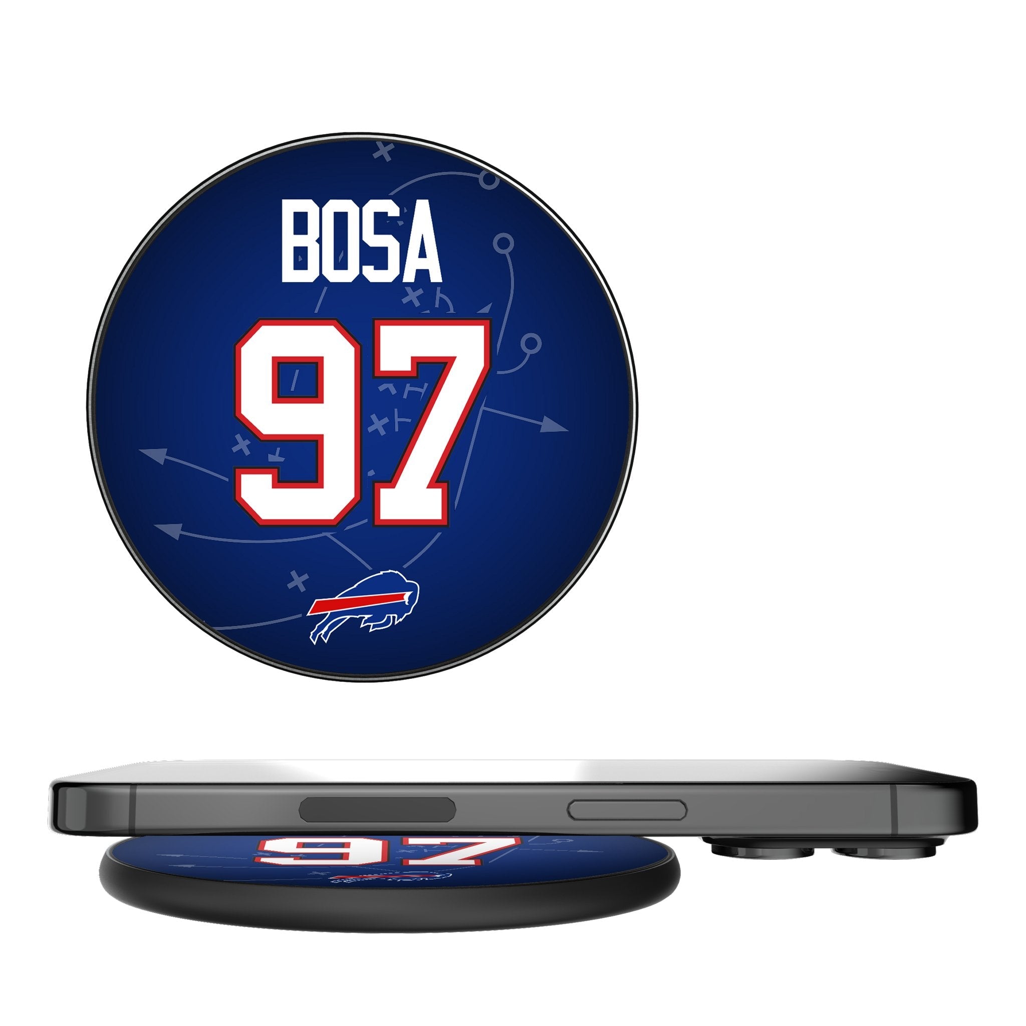 Joey Bosa Buffalo Bills 97 Game Tactic 15-Watt Wireless Charger - Sports Gifts, Sports Memorabilia, Sports Collectibles, Fan Shop