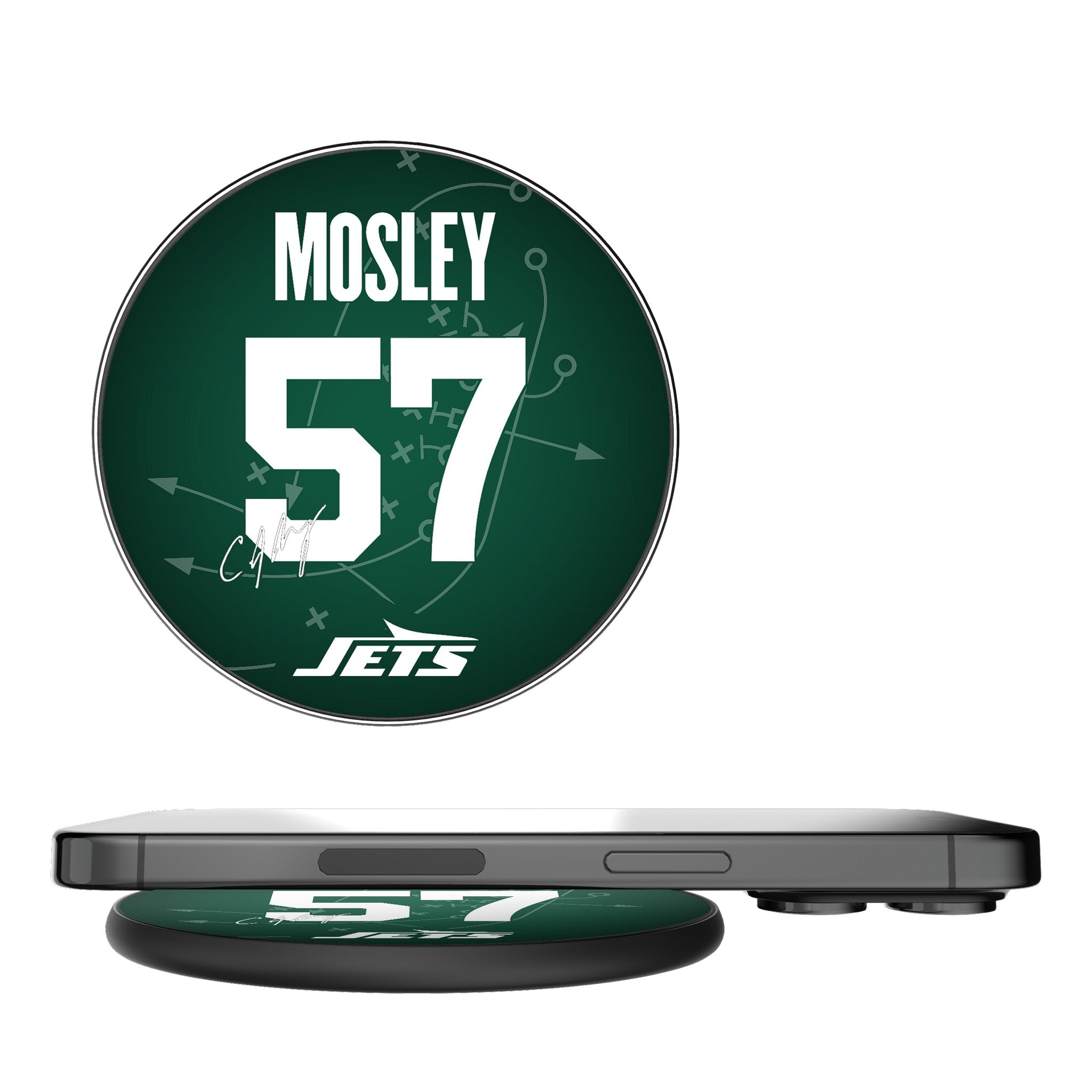 C.J. Mosley New York Jets 57 Ready 15-Watt Wireless Charger - Sports Gifts, Sports Memorabilia, Sports Collectibles, Fan Shop